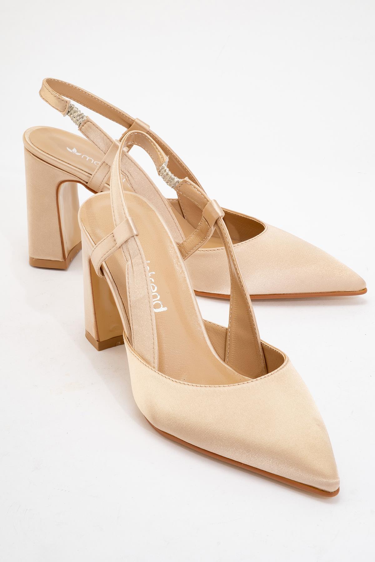 Kadın Arkası Açık Topuklu Ayakkabı TEN SATEN - Görsel 2