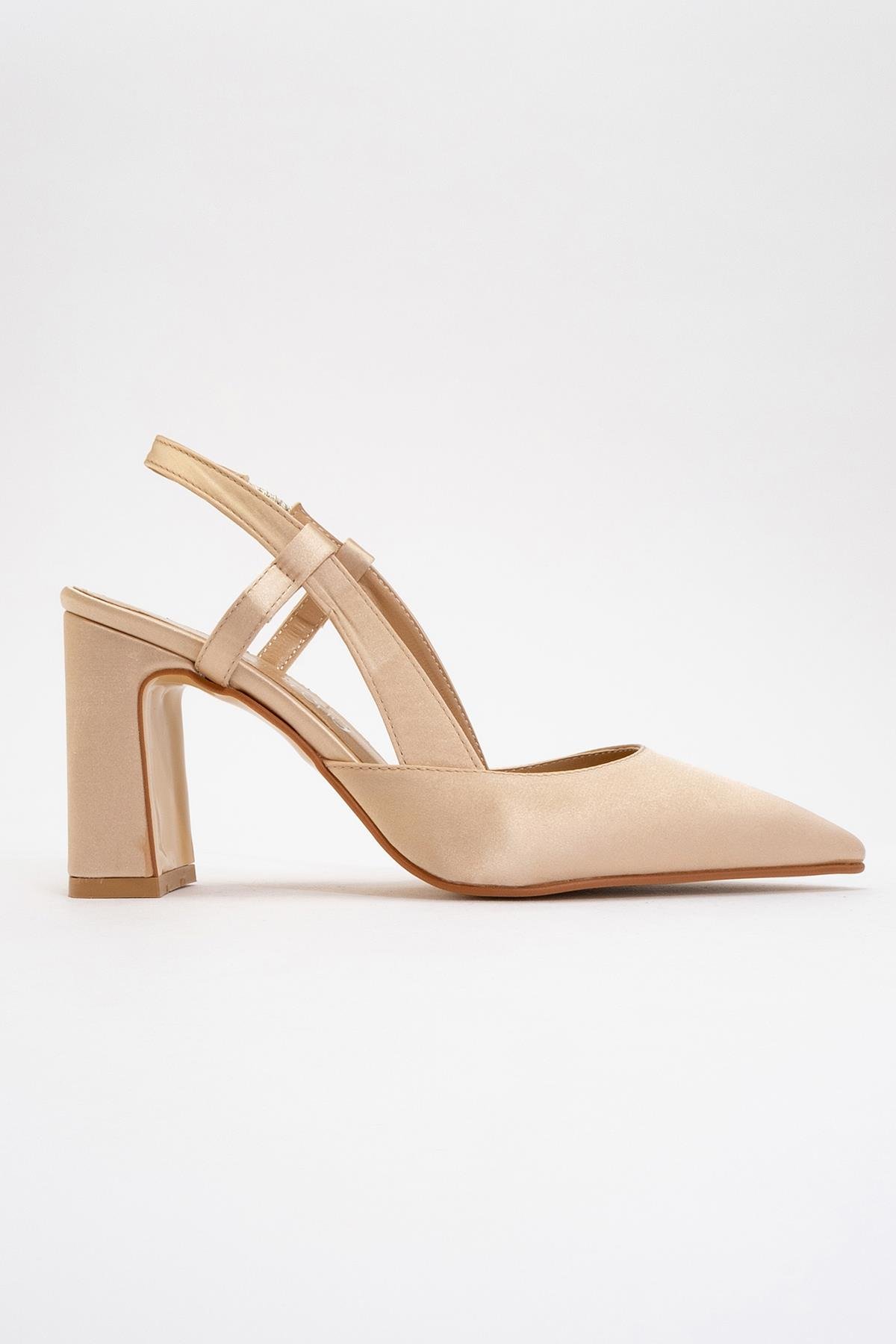 Kadın Arkası Açık Topuklu Ayakkabı TEN SATEN - Görsel 3