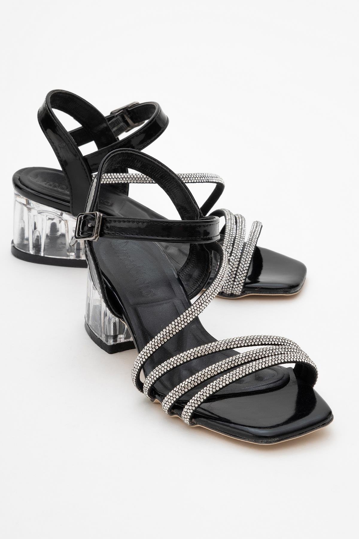 Kadın Taşlı Topuklu Ayakkabı SİYAH RUGAN - Görsel 2