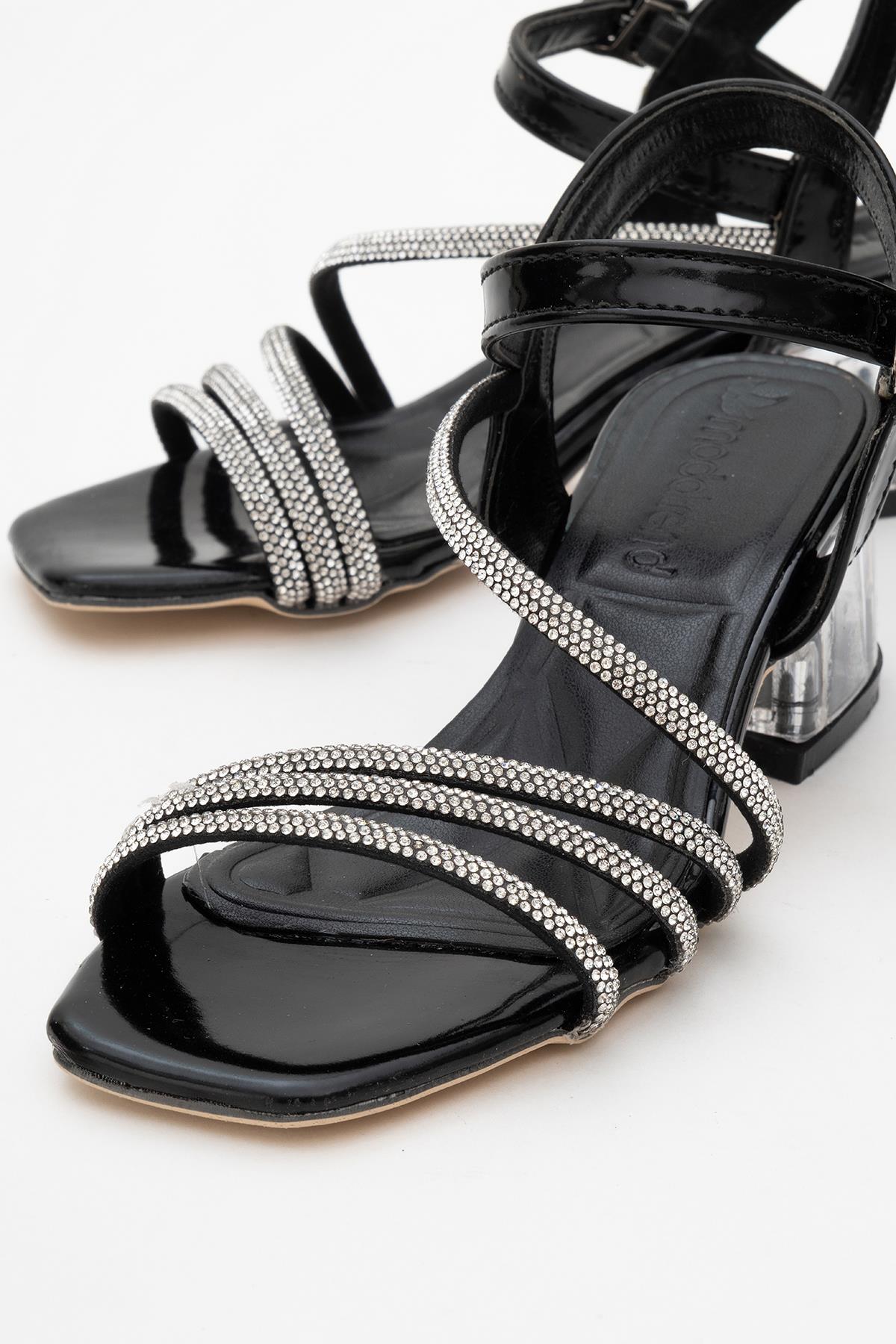 Kadın Taşlı Topuklu Ayakkabı SİYAH RUGAN - Görsel 6