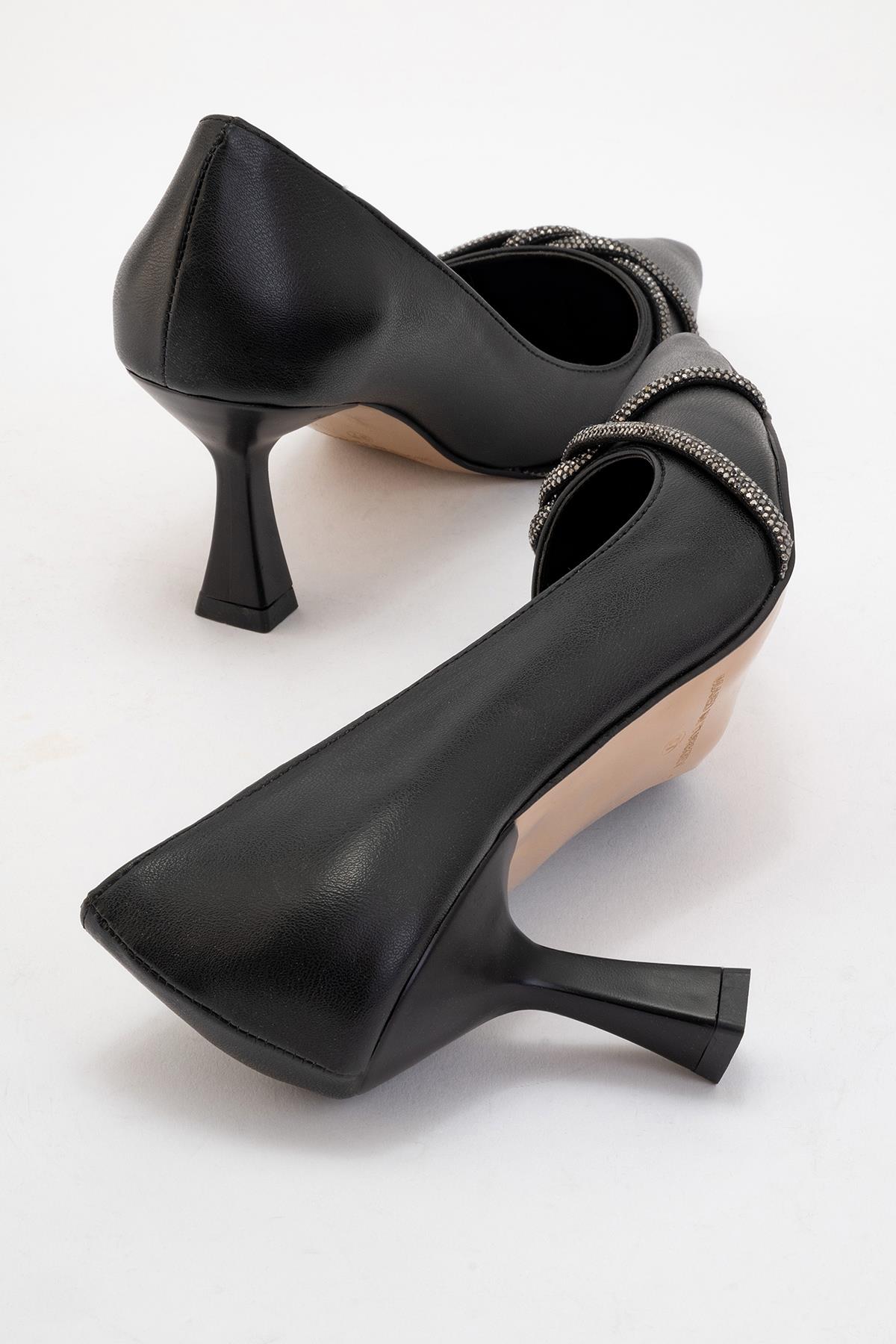 Kadın Taşlı StillettoTopuklu SİYAH CİLT - Görsel 5