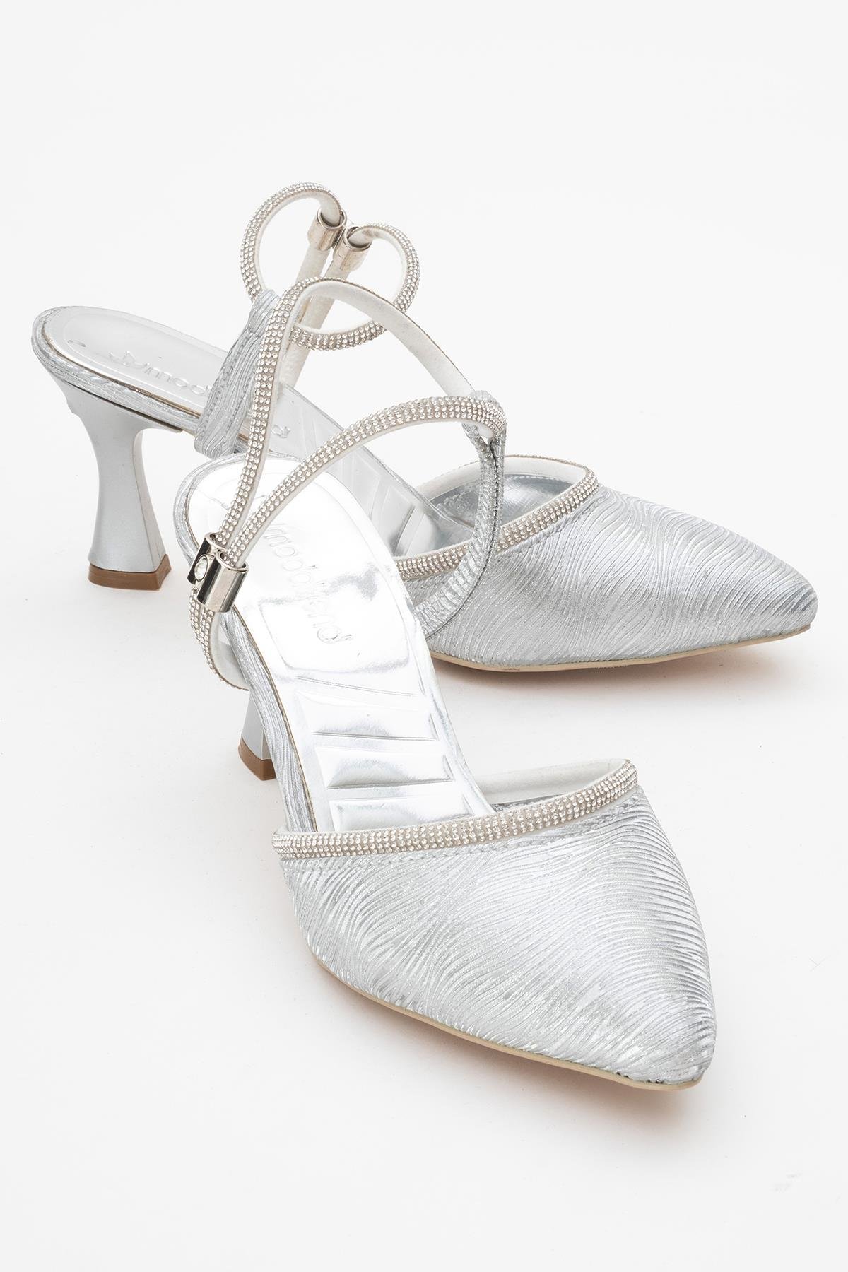 Kadın Taşlı Topuklu Ayakkabı GÜMÜŞ SUYOLU - Görsel 2