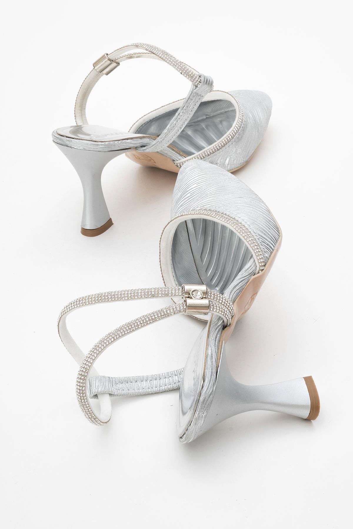 Kadın Taşlı Topuklu Ayakkabı GÜMÜŞ SUYOLU - Görsel 5