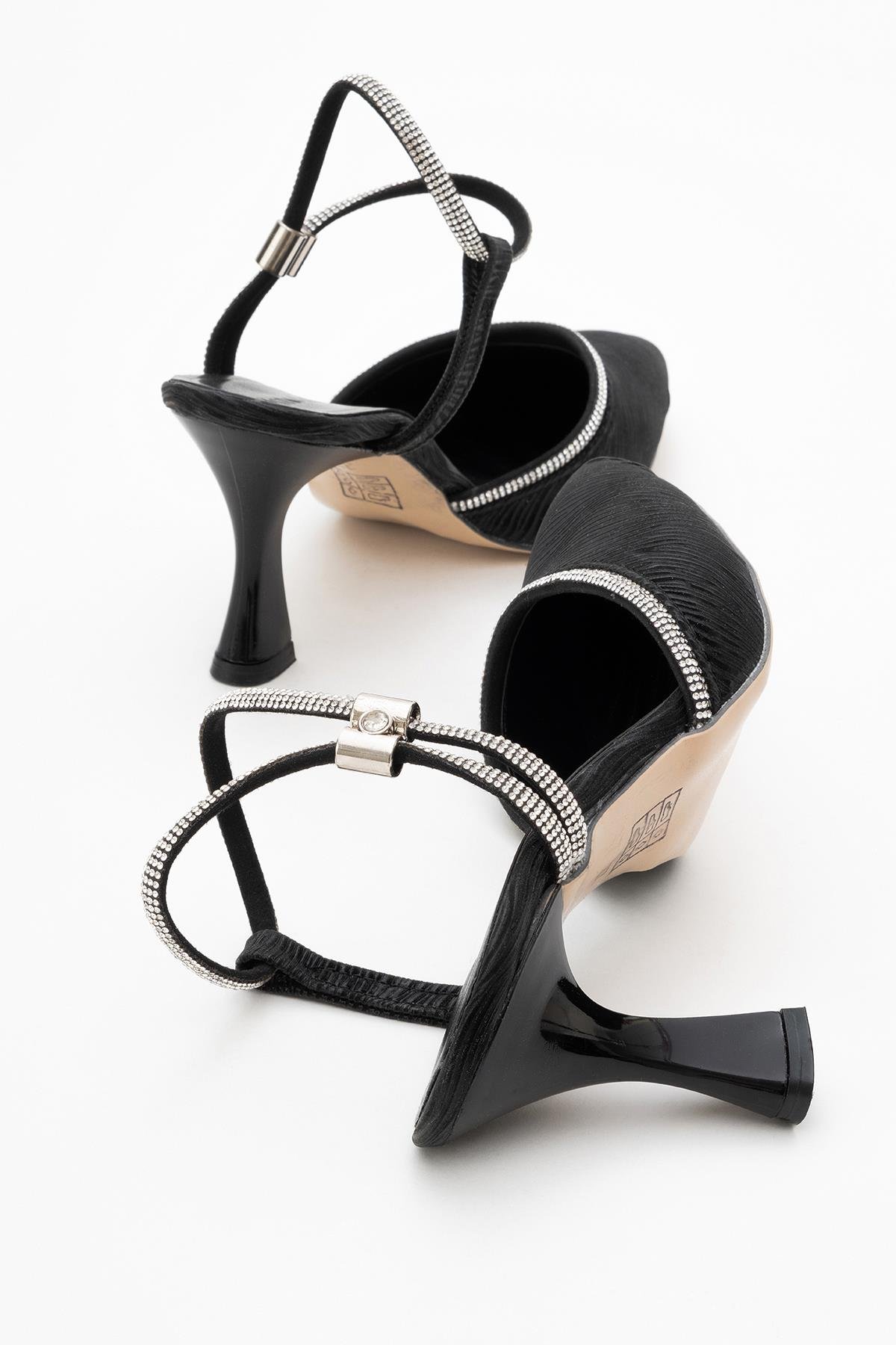 Kadın Taşlı Topuklu Ayakkabı SİYAH SUYOLU - Görsel 5