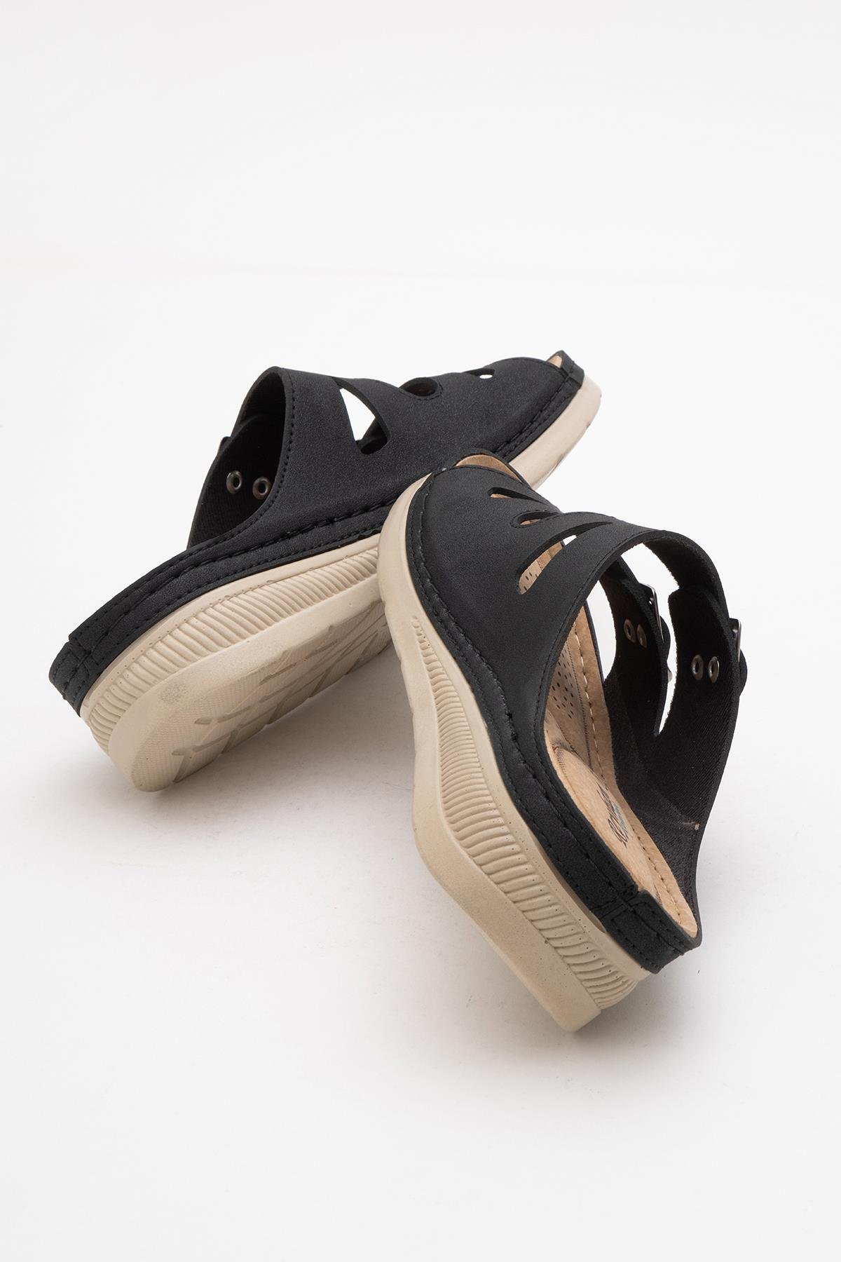 Kadın Çift Tokalı Terlik SİYAH - Görsel 5