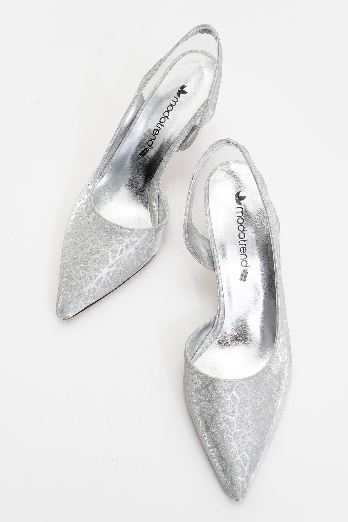 Kadın Topuklu Ayakkabı GÜMÜŞ ÜÇGEN - Görsel 4