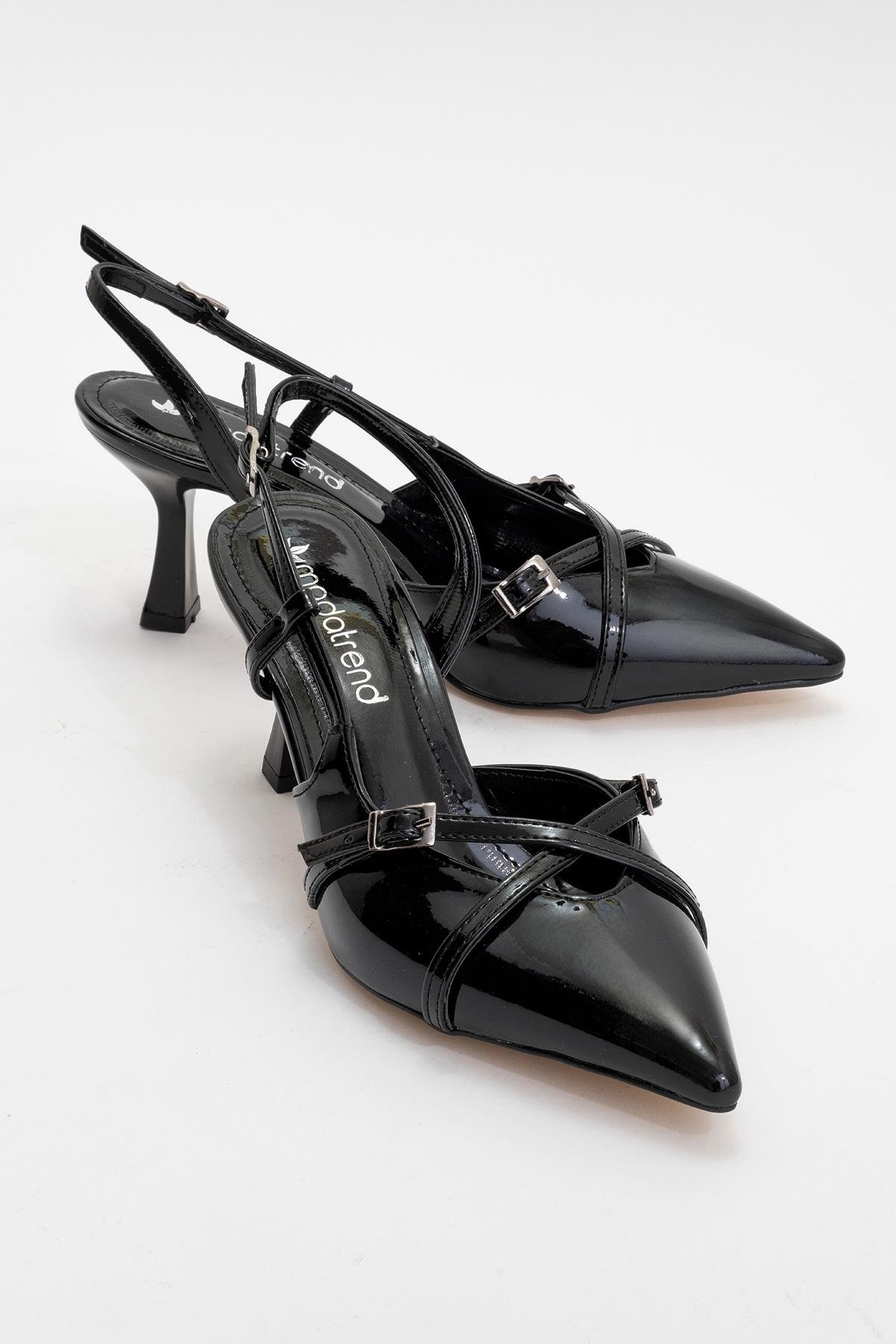 Kadın Sivri Burunlu Topuklu Ayakkabı SİYAH RUGAN - Görsel 2