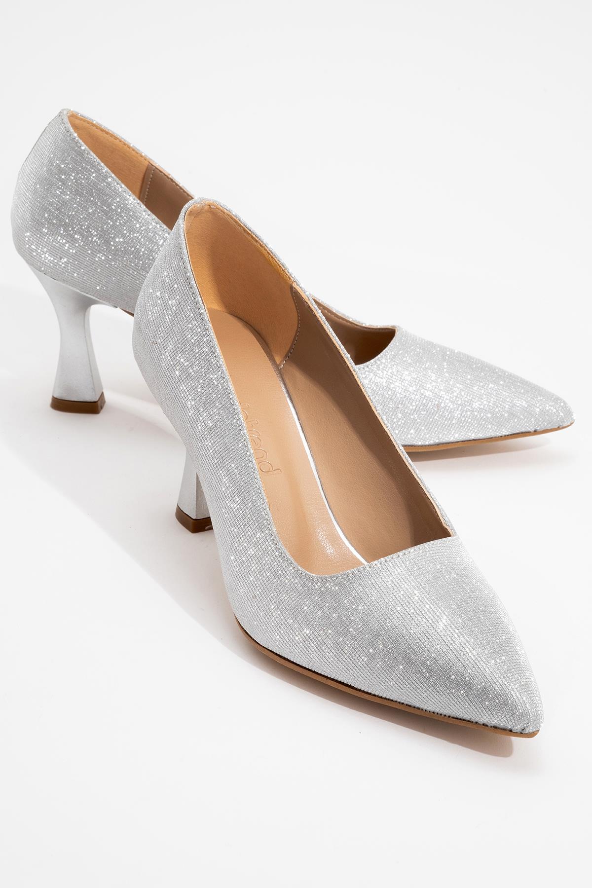 Kadın Sivri Burunlu Stiletto GÜMÜŞ SİM - Görsel 2