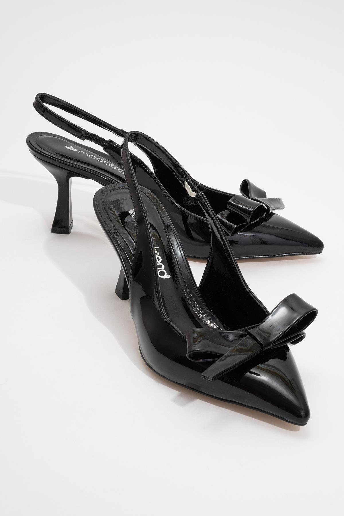 Kadın Fiyonklu Topuklu Ayakkabı SİYAH RUGAN - Görsel 2