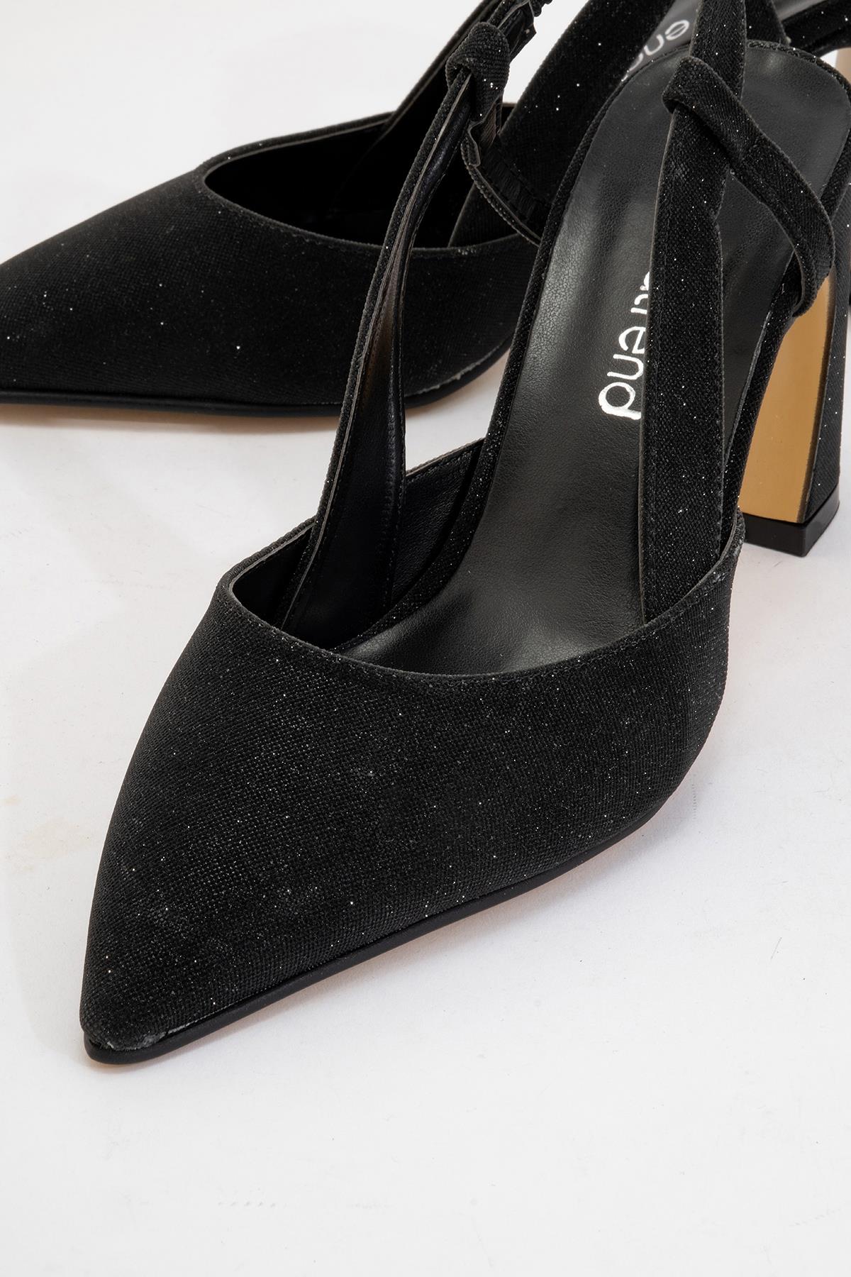 Kadın Topuklu Ayakkabı SİYAH SİM - Görsel 4