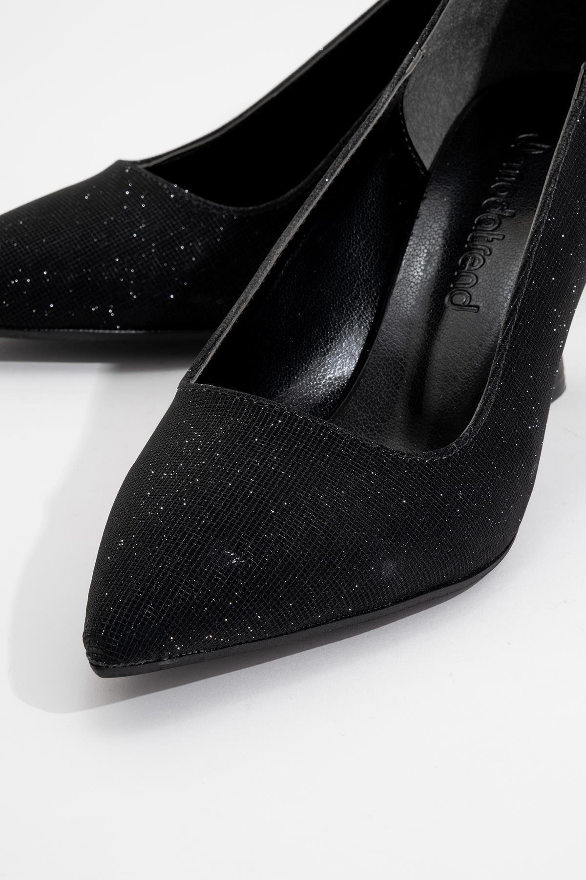 Kadın Sivri Burunlu Stiletto SİYAH SİM - Görsel 4