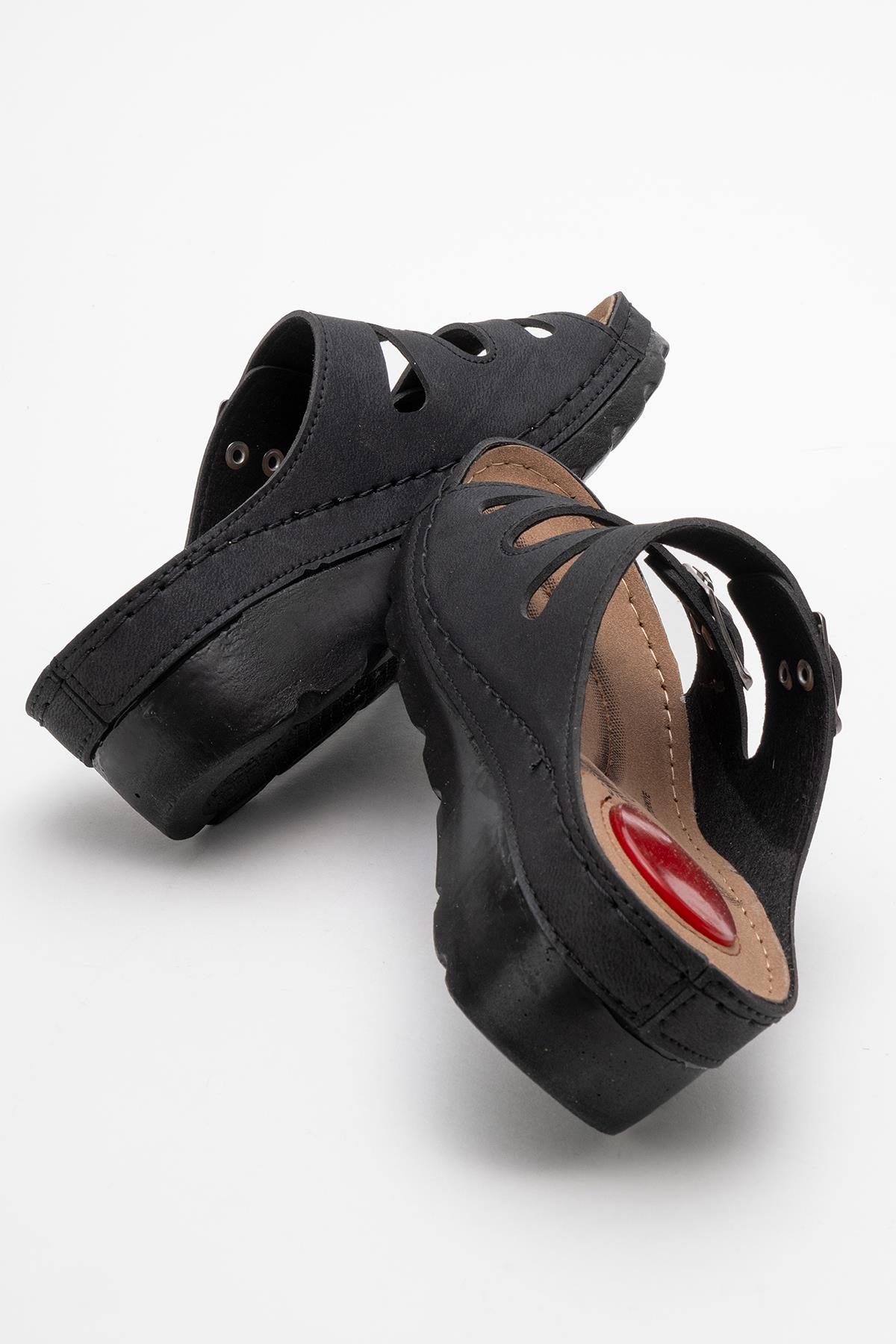 Kadın Çift Tokalı Terlik SİYAH - Görsel 5