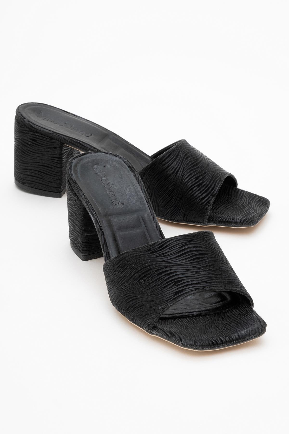 Kadın Topuklu Terlik SİYAH SUYOLU - Görsel 2