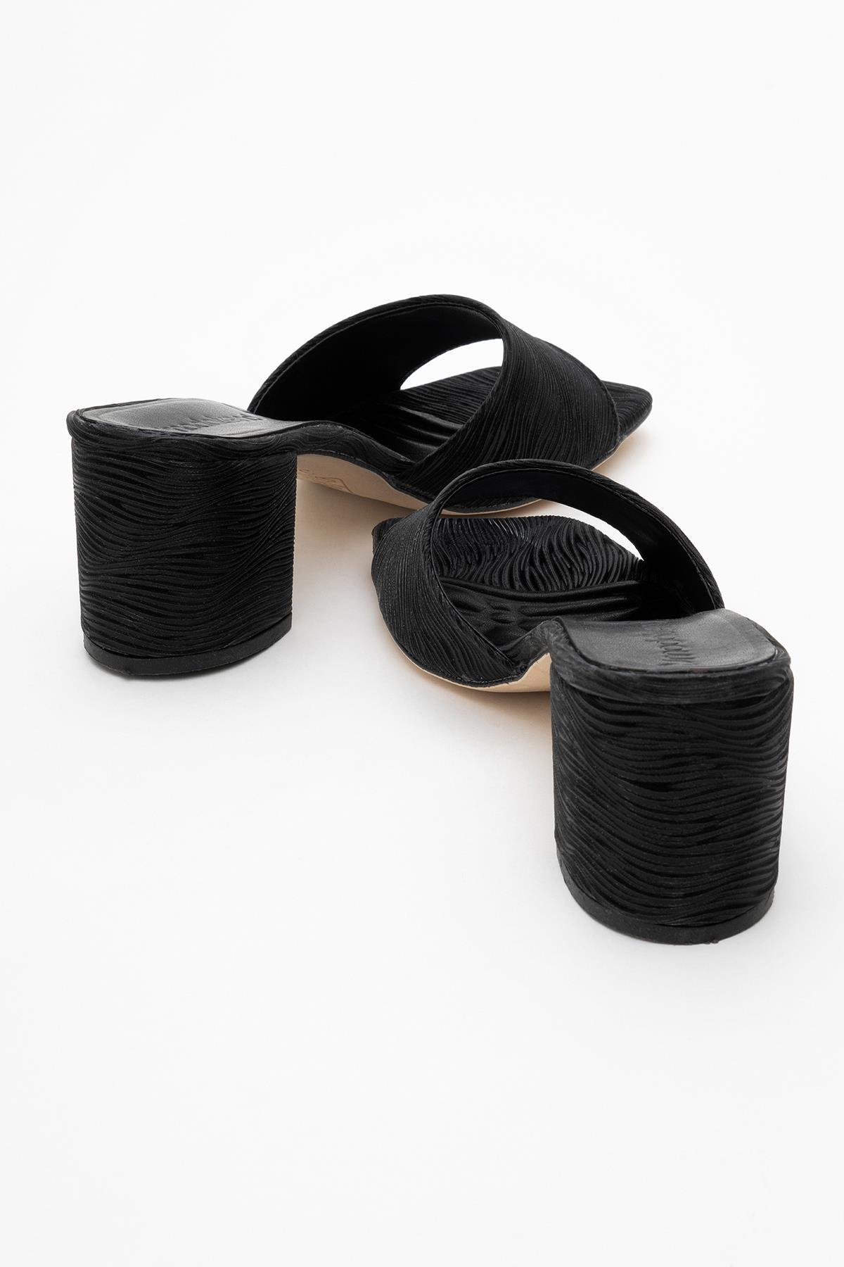 Kadın Topuklu Terlik SİYAH SUYOLU - Görsel 5