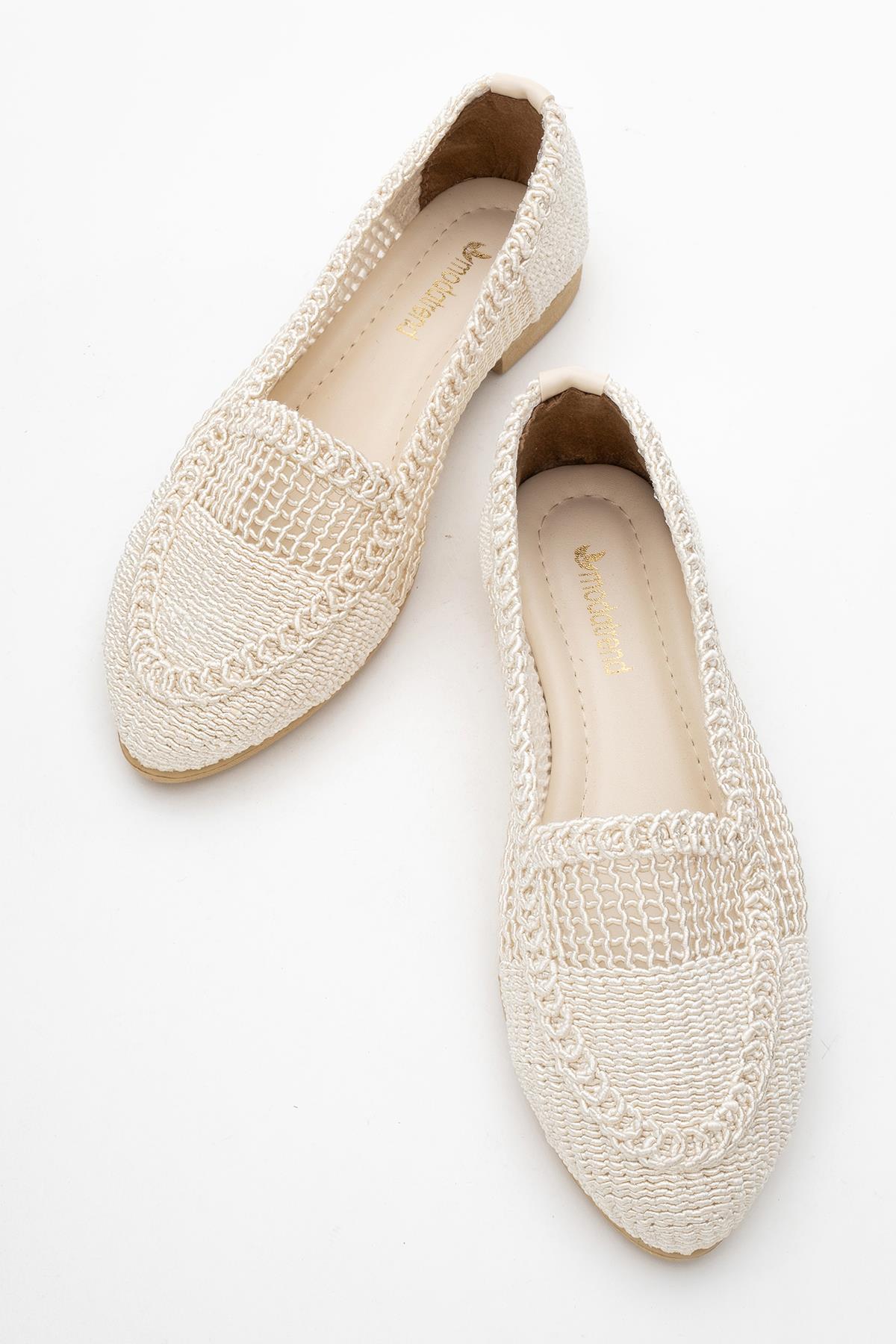 Kadın Fileli Babet KREM - Görsel 6