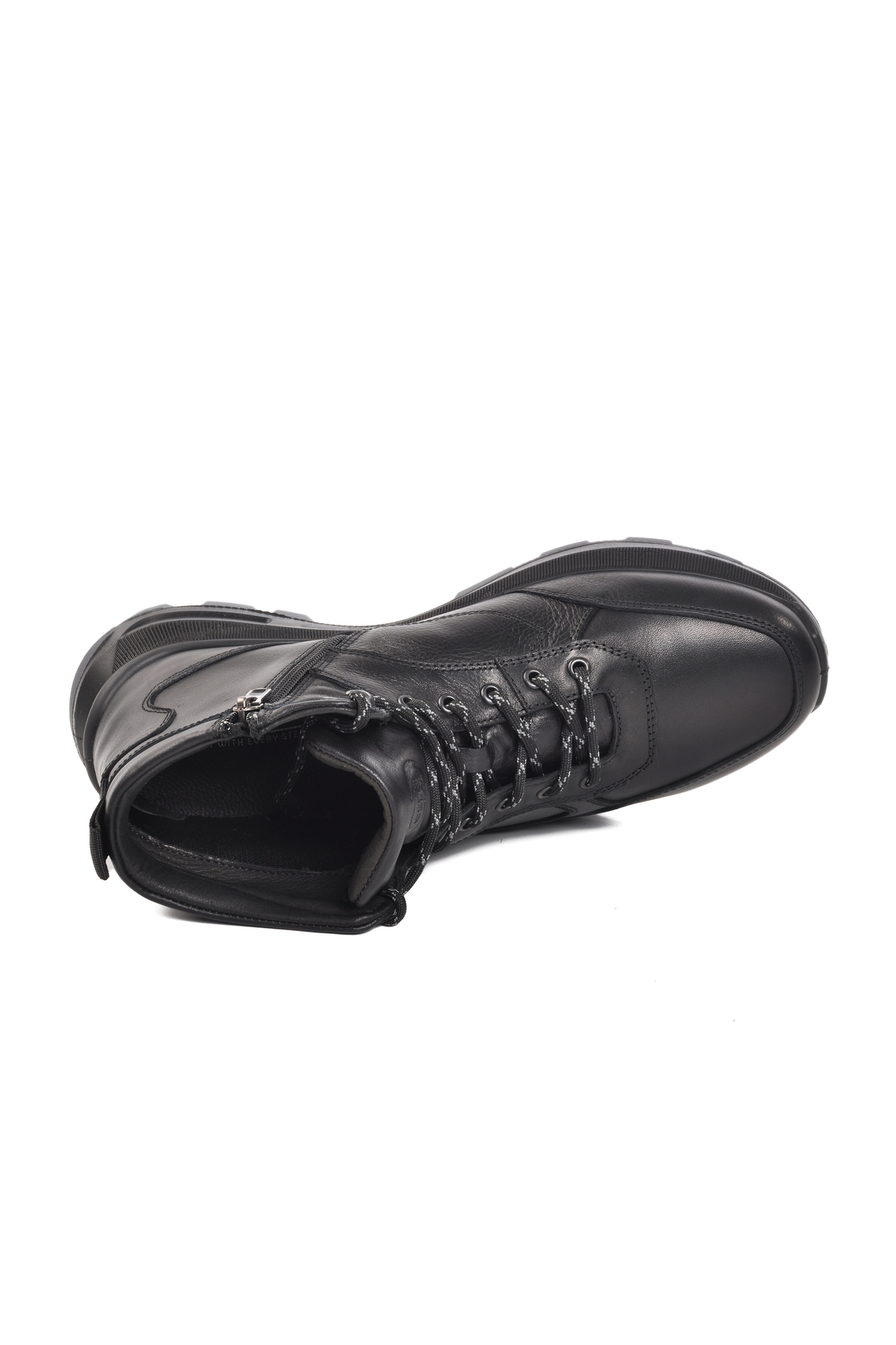 Aspor Siyah Hakiki Deri Ortopedik Sneaker Erkek Bot - Görsel 5