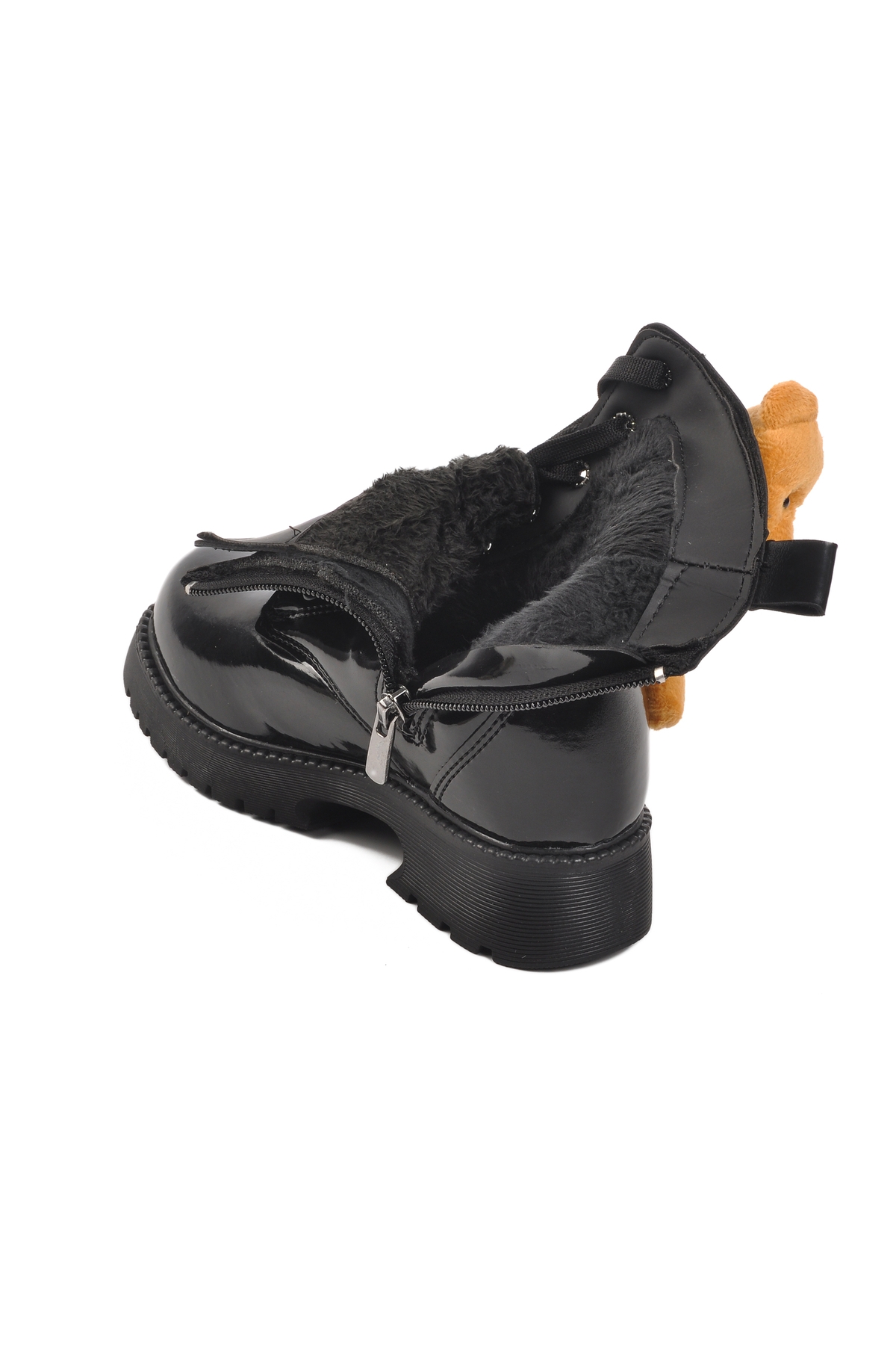 Siyah Poliüretan Kız Çocuk Bot - Görsel 5