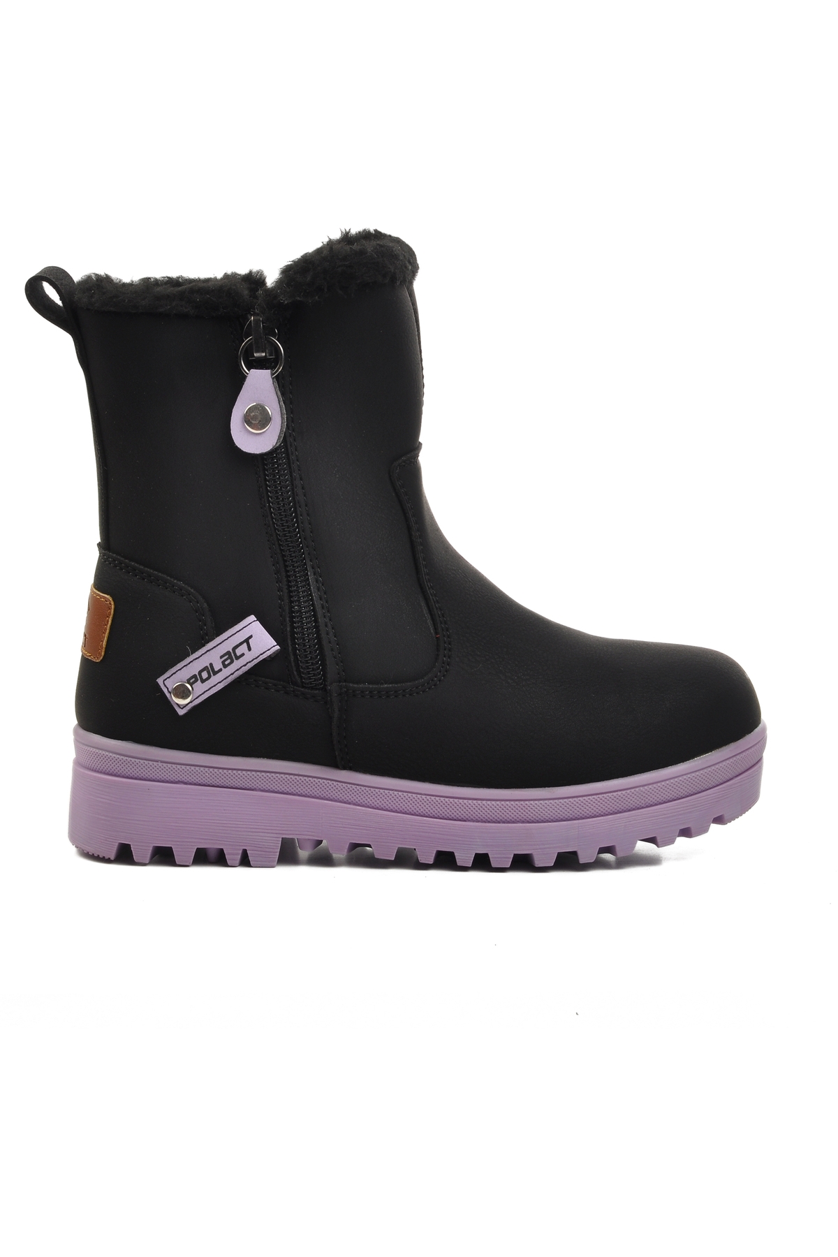 Aspor Siyah Lila İçi Kürklü Kız Çocuk Bot - Görsel 2