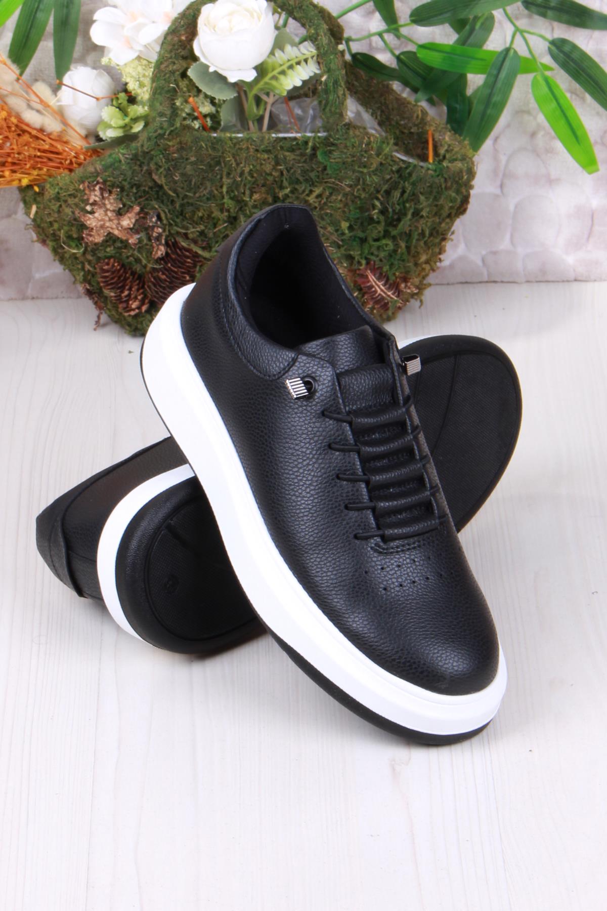 07404 Cnt Cilt Suni Deri Latikli Bağçıklı Kalın Taban Erkek Ayakkabı - Görsel 5