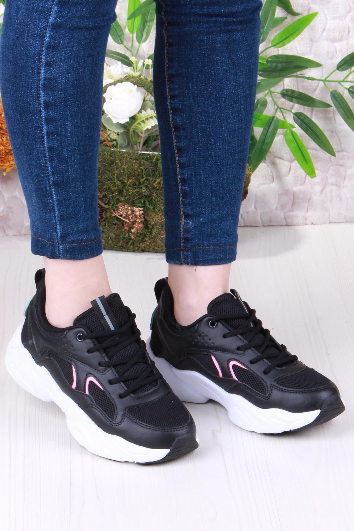 2107 LMB Rahat Hafif Kalın Taban Sneaker Kadın Spor Ayakkabı - Görsel 3