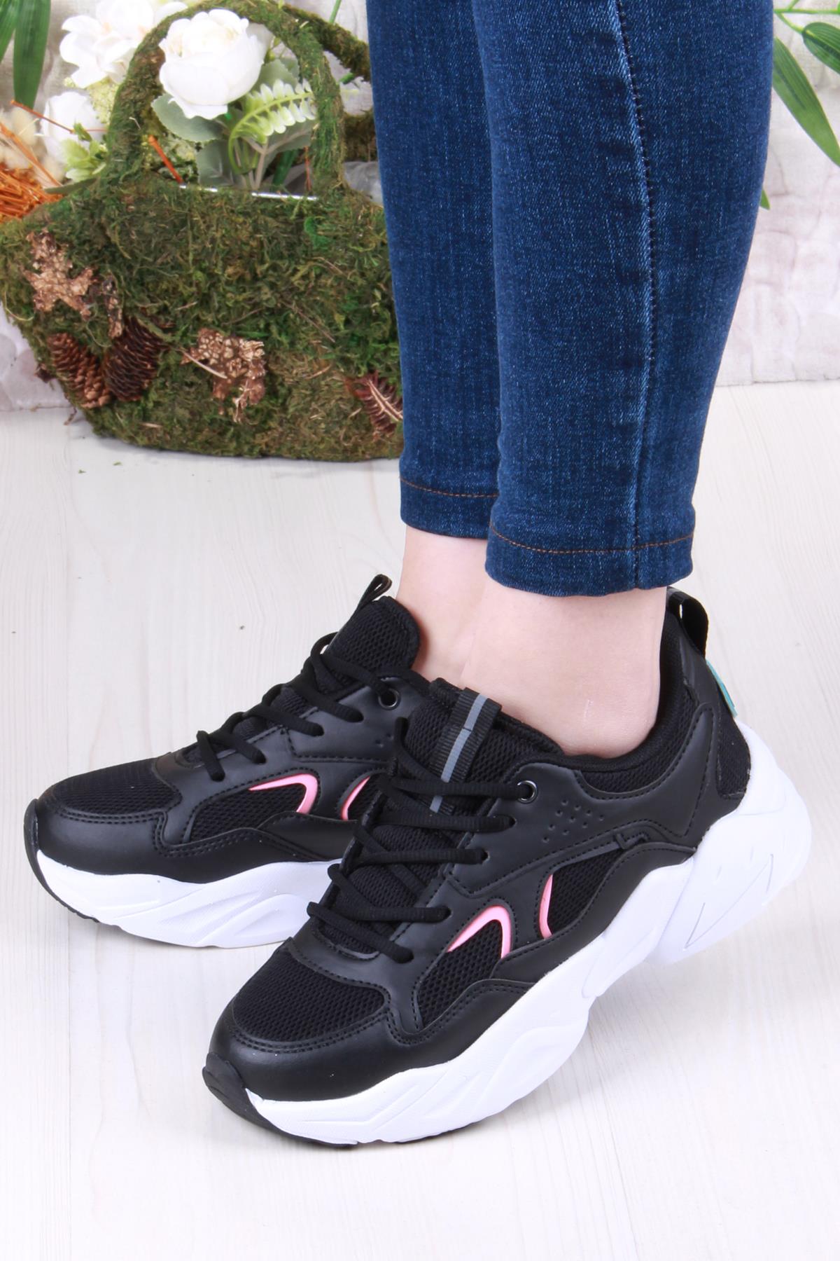 2107 LMB Rahat Hafif Kalın Taban Sneaker Kadın Spor Ayakkabı - Görsel 4