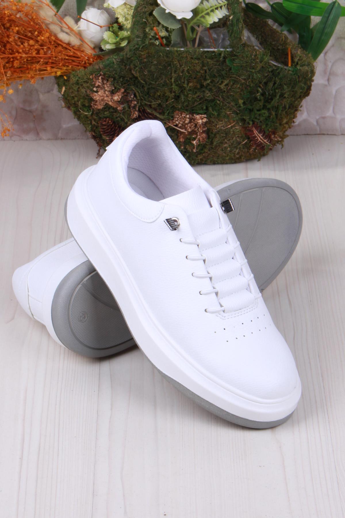 07404 Cnt Cilt Suni Deri Latikli Bağçıklı Kalın Taban Erkek Ayakkabı - Görsel 5