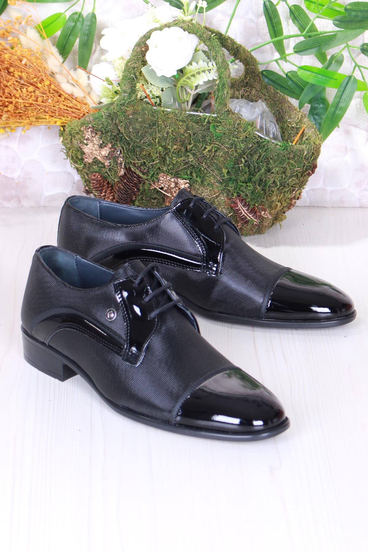 7058 Siyah Rugan Damat Ayakkabısı Takım Ayakkabısı Erkek Klasik Ayakkabı - Görsel 2