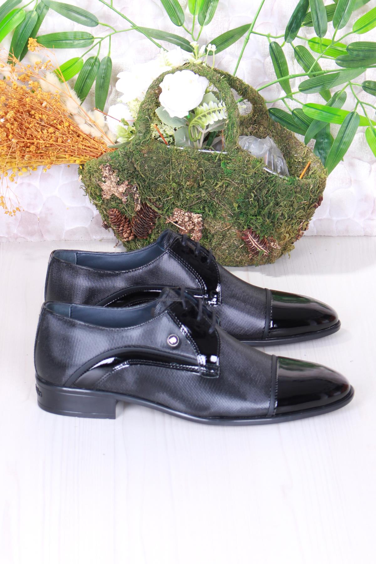 7058 Siyah Rugan Damat Ayakkabısı Takım Ayakkabısı Erkek Klasik Ayakkabı - Görsel 3