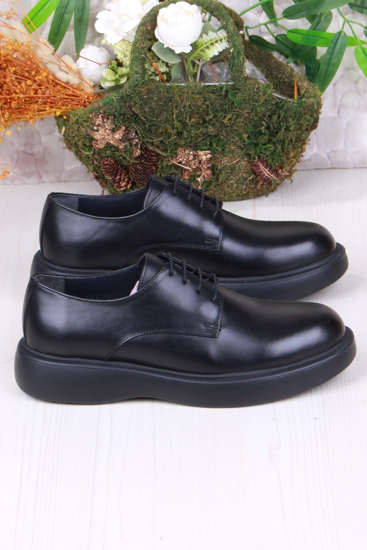 1112 Gold Rahat Hakiki Deri Kalın Taban Erkek Ayakkabı - Görsel 3