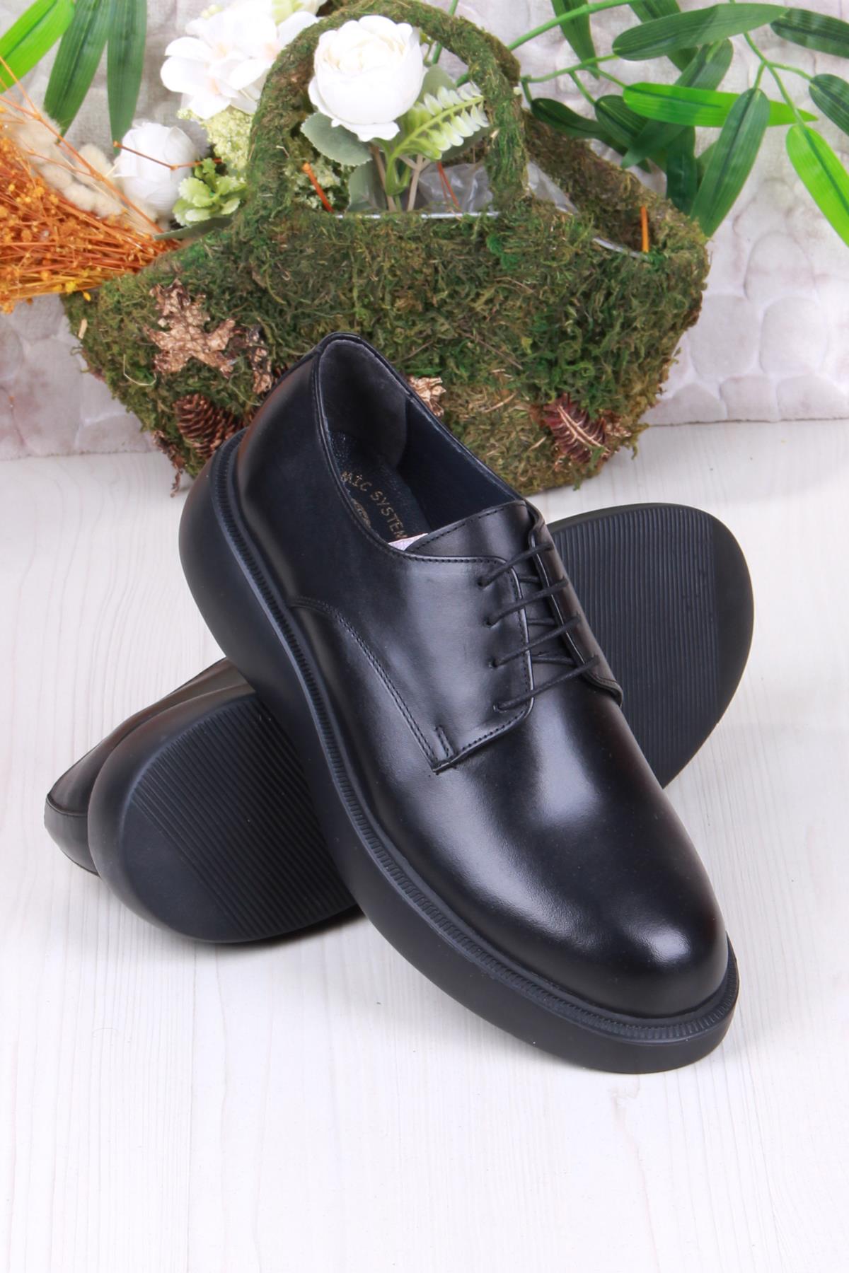 1112 Gold Rahat Hakiki Deri Kalın Taban Erkek Ayakkabı - Görsel 5