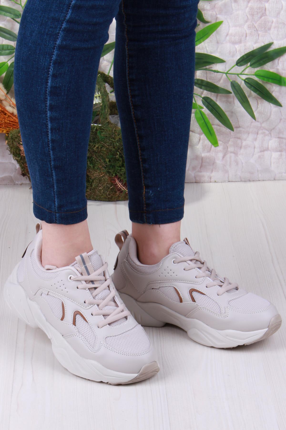2107 LMB Rahat Hafif Kalın Taban Sneaker Kadın Spor Ayakkabı - Görsel 2
