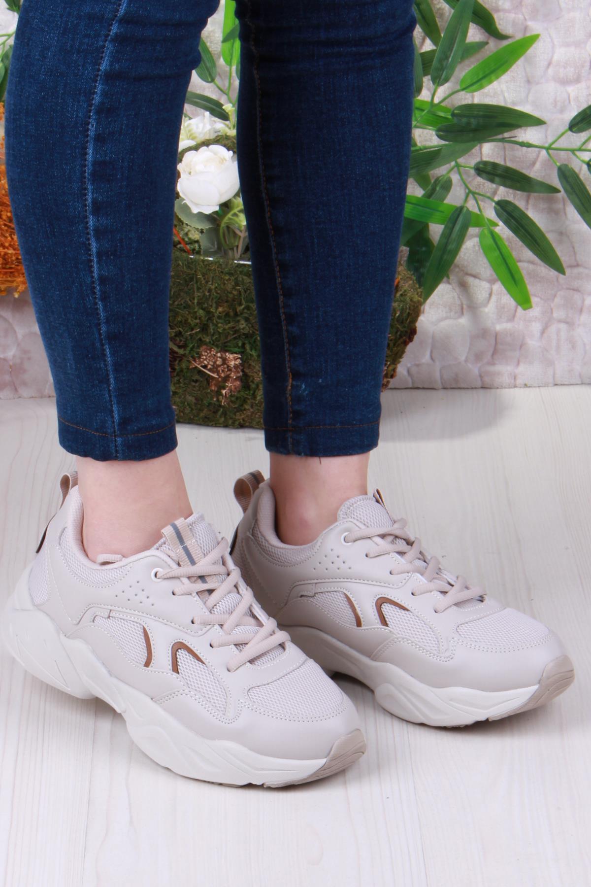 2107 LMB Rahat Hafif Kalın Taban Sneaker Kadın Spor Ayakkabı - Görsel 3