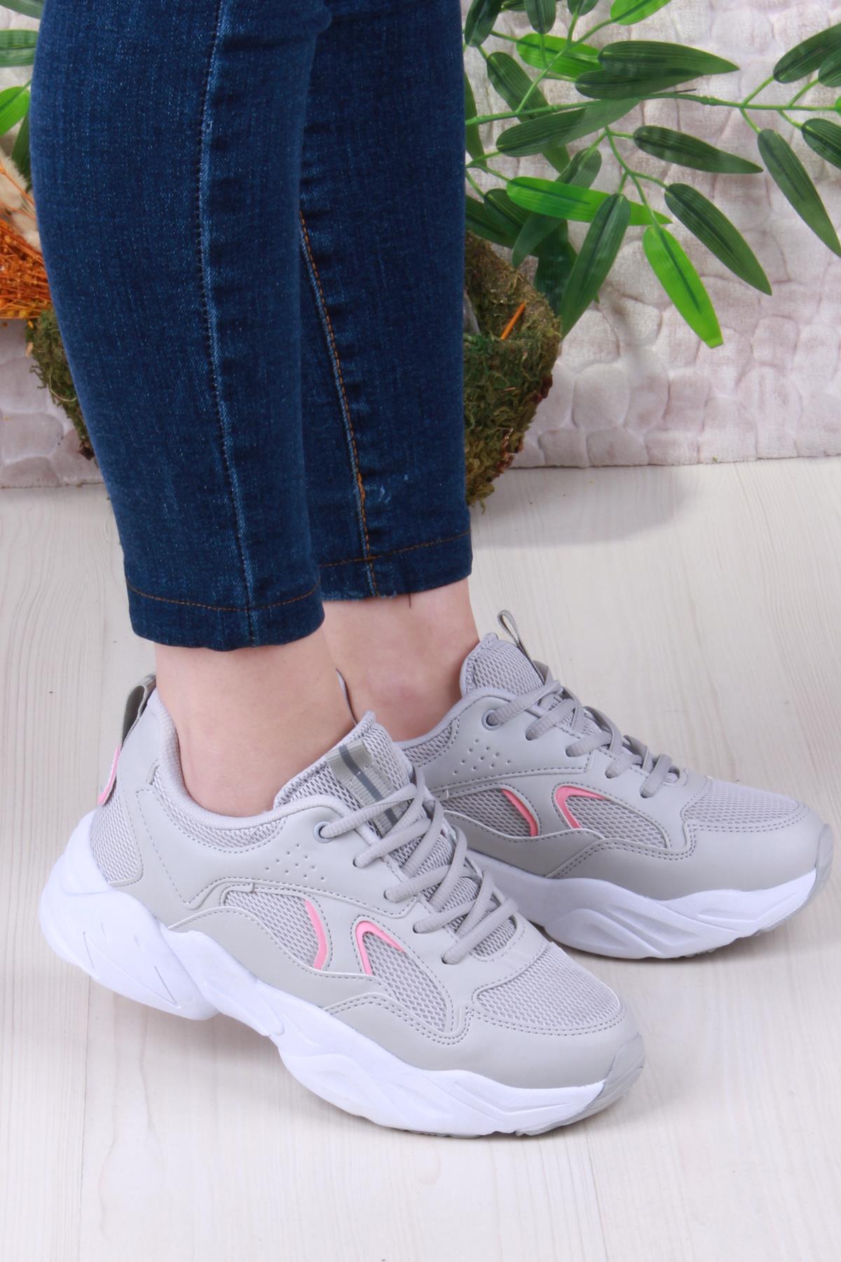 2107 LMB Rahat Hafif Kalın Taban Sneaker Kadın Spor Ayakkabı - Görsel 2