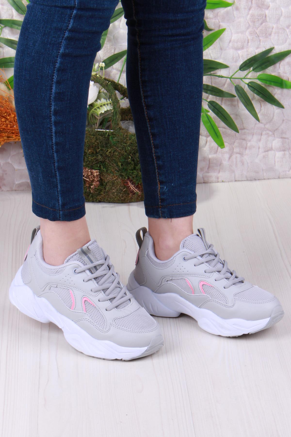 2107 LMB Rahat Hafif Kalın Taban Sneaker Kadın Spor Ayakkabı - Görsel 3