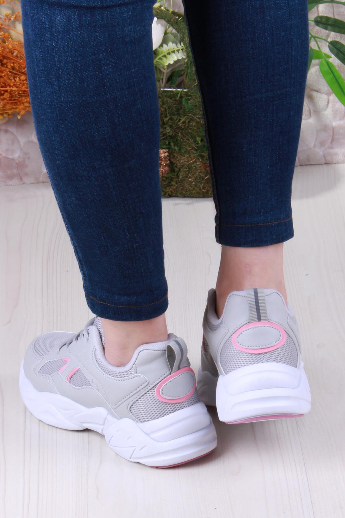 2107 LMB Rahat Hafif Kalın Taban Sneaker Kadın Spor Ayakkabı - Görsel 5