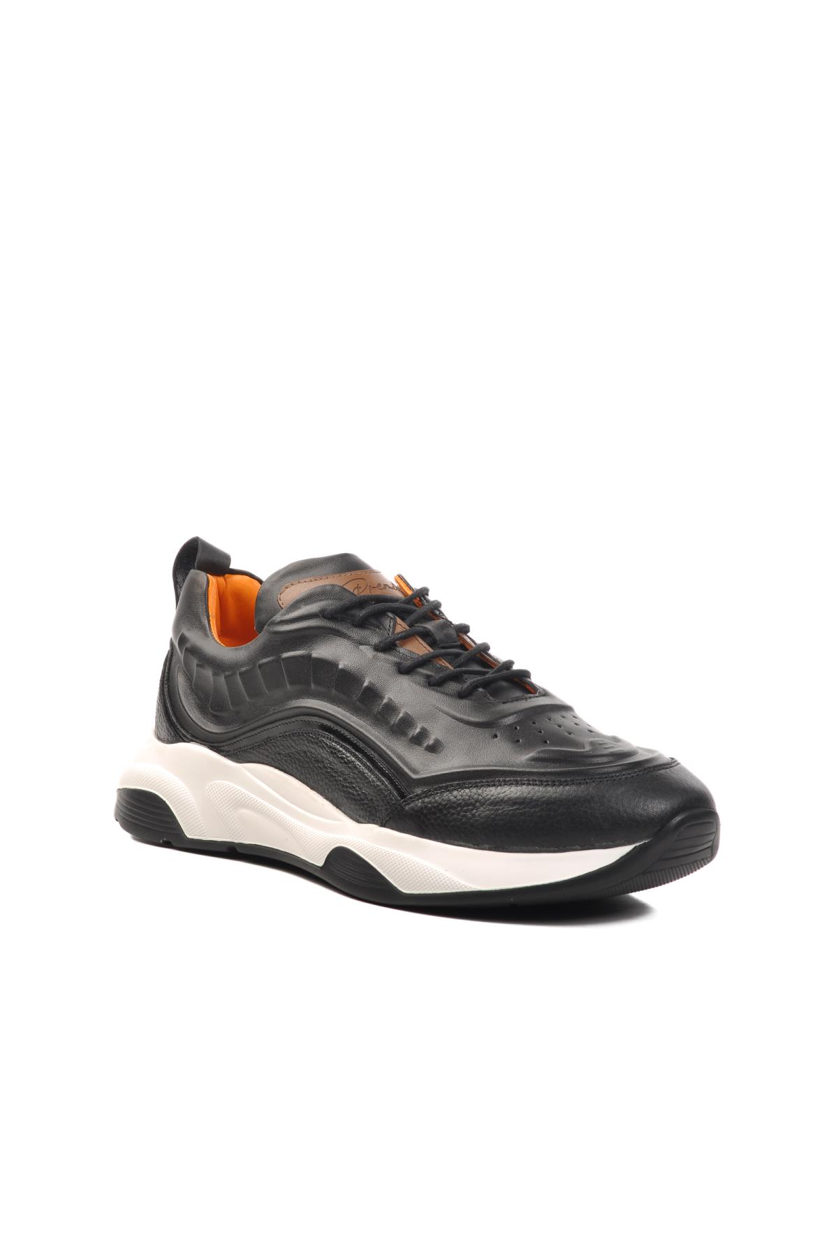 Premium 495 M Siyah Hakiki Deri Erkek Sneaker - Görsel 2