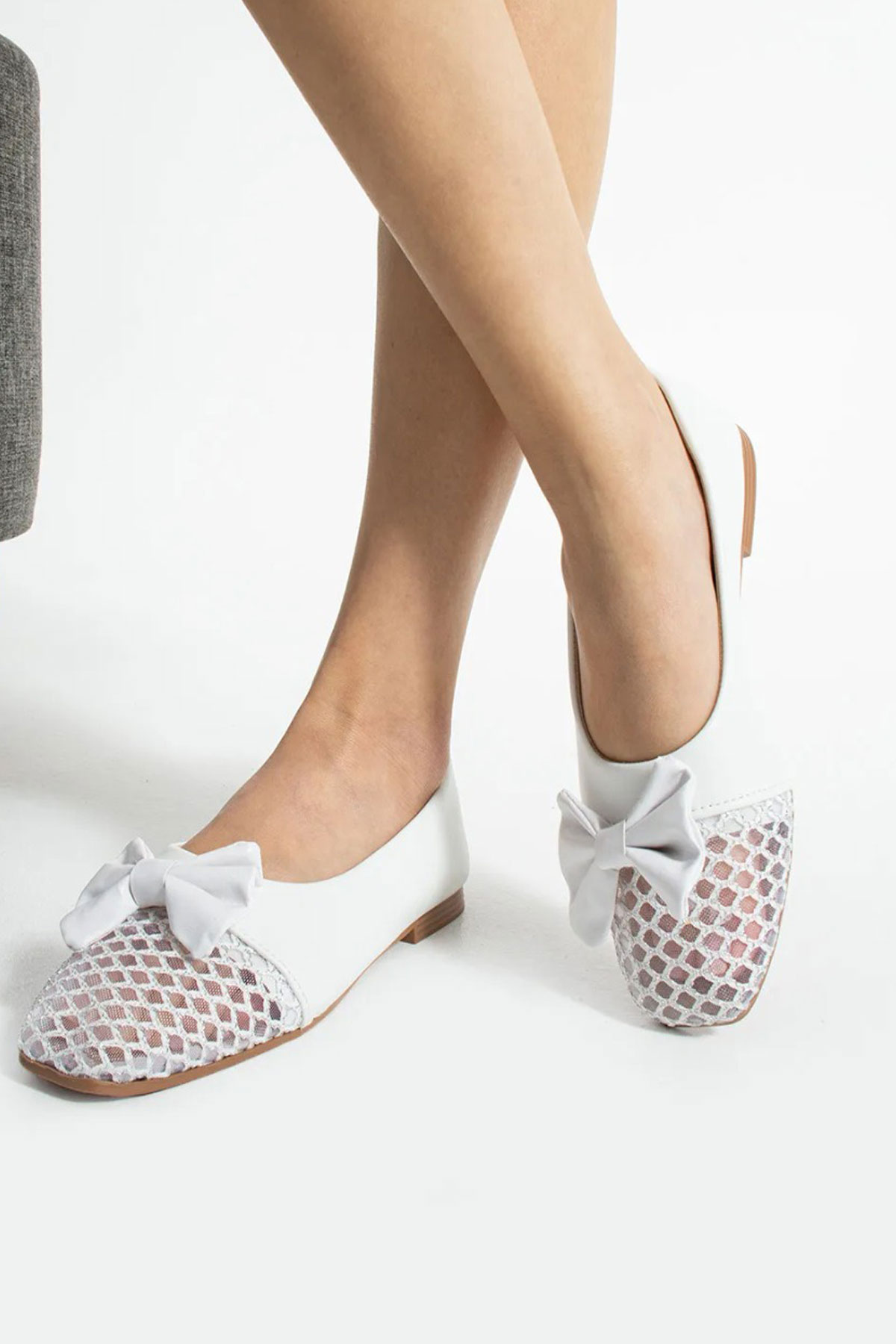 Kadın Babet Fileli Hafif Rahat Şık Günlük Ayakkabı 1021-111-0012 - Görsel 2