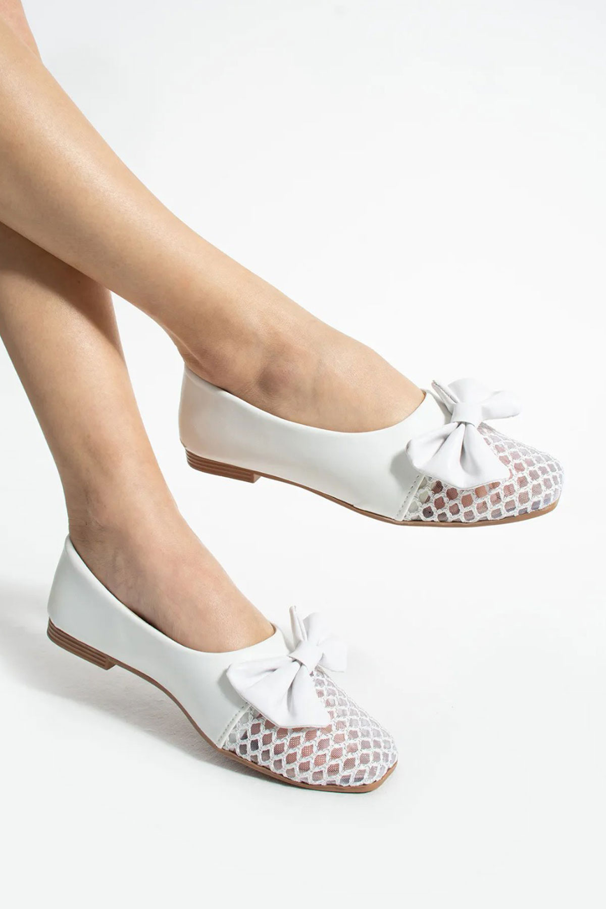 Kadın Babet Fileli Hafif Rahat Şık Günlük Ayakkabı 1021-111-0012 - Görsel 3