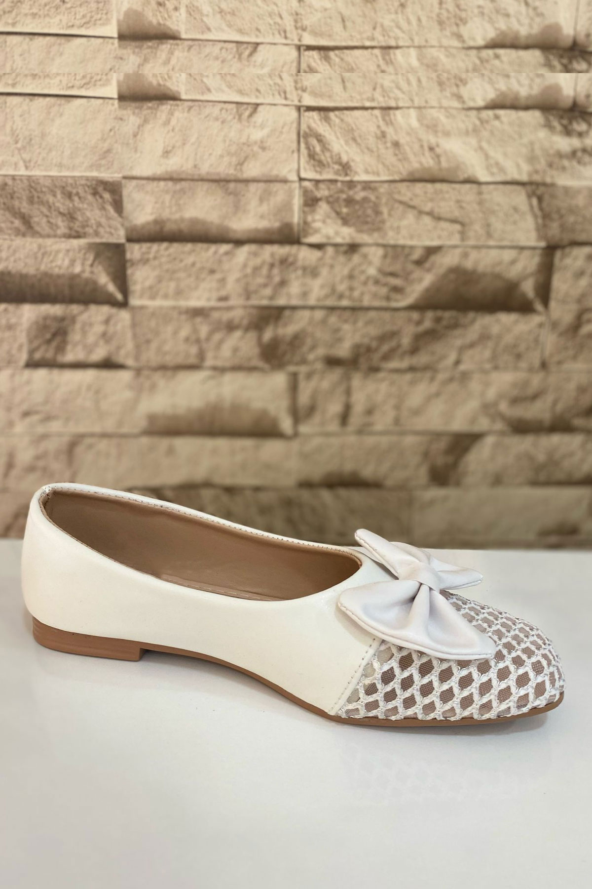 Kadın Babet Fileli Hafif Rahat Şık Günlük Ayakkabı 1021-111-0012 - Görsel 4