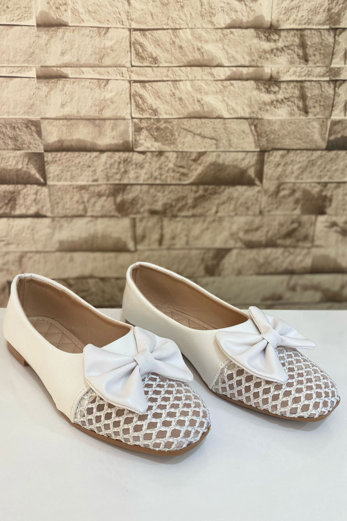 Kadın Babet Fileli Hafif Rahat Şık Günlük Ayakkabı 1021-111-0012 - Görsel 5