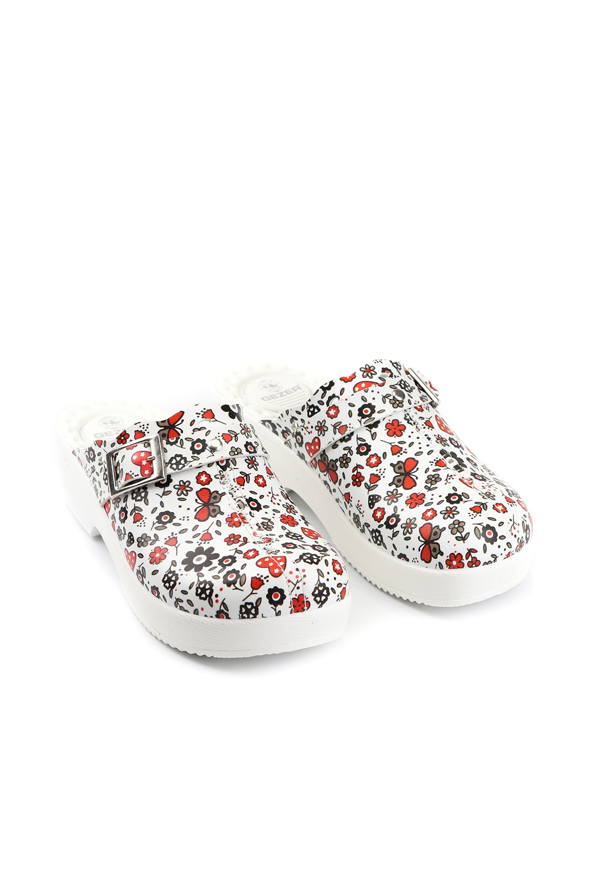 Yazlık Çiçek Kalp Desenli Comfort Sabo Kadın Terlik - Görsel 2