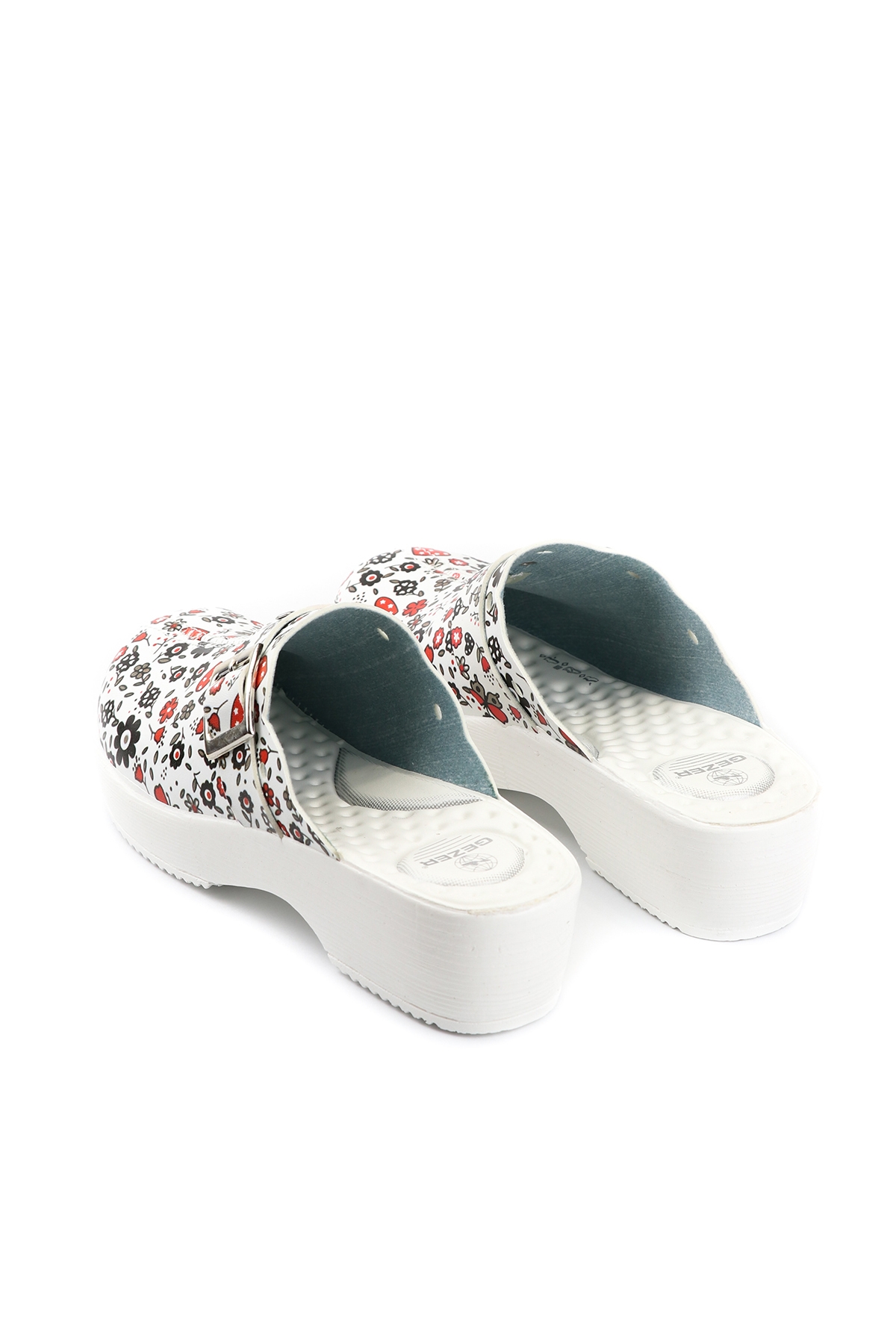 Yazlık Çiçek Kalp Desenli Comfort Sabo Kadın Terlik - Görsel 4