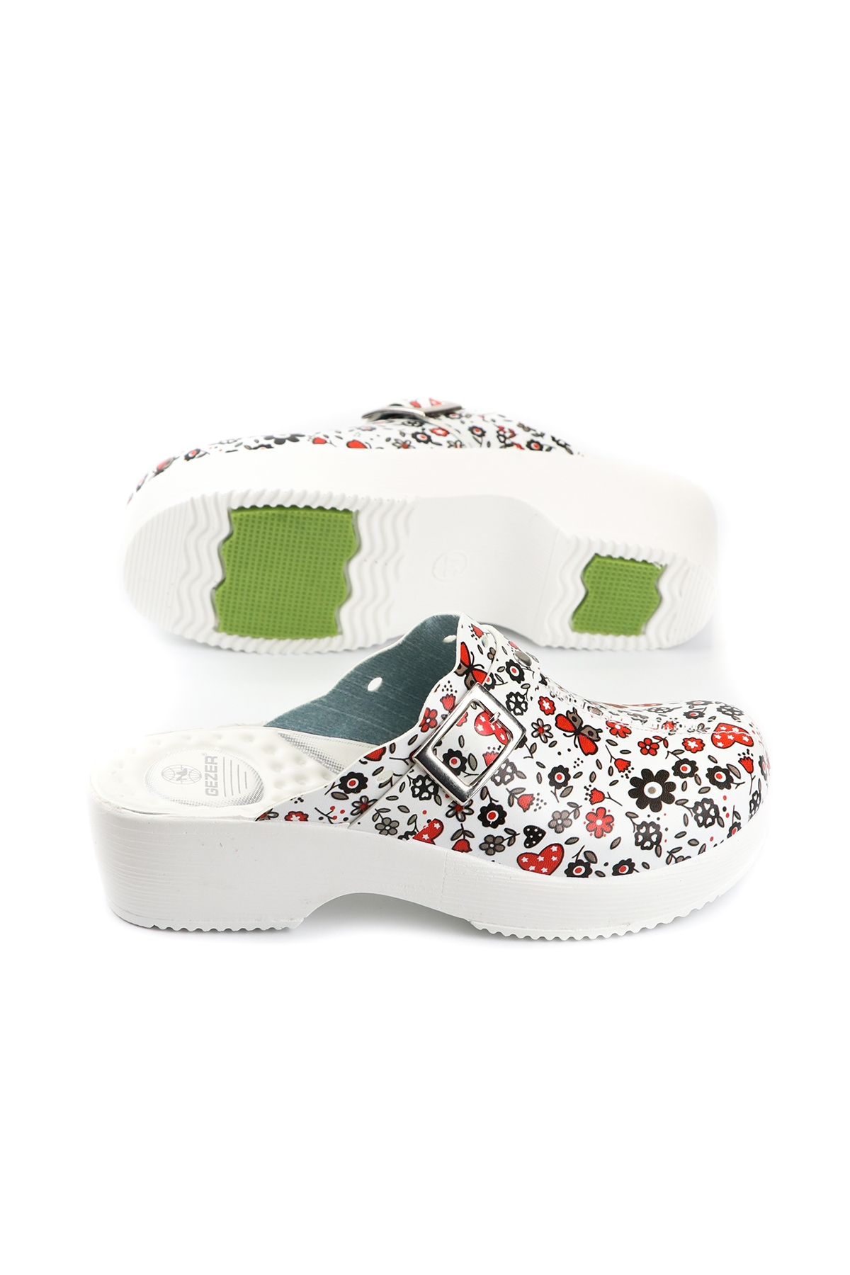 Yazlık Çiçek Kalp Desenli Comfort Sabo Kadın Terlik - Görsel 5