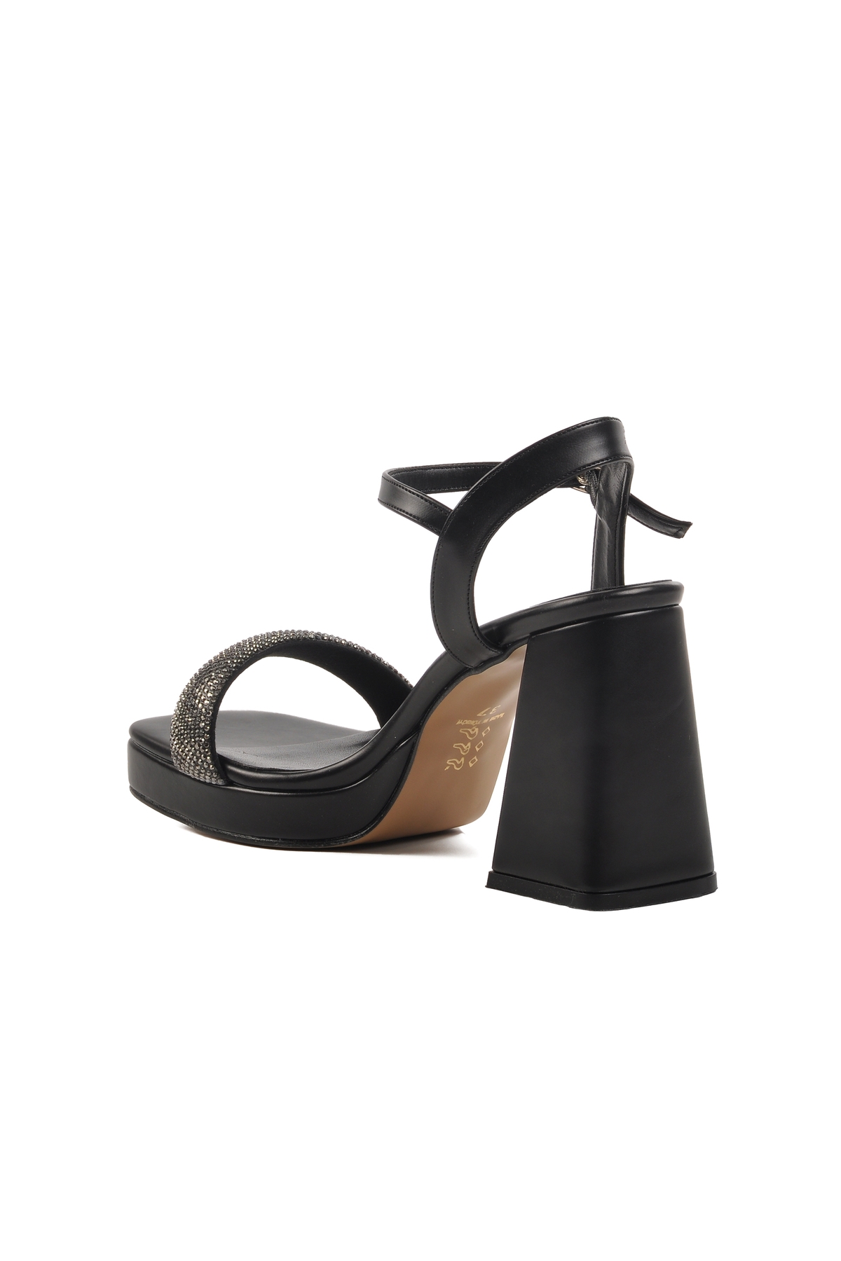 Aspor Siyah Platform Topuk Kadın Topuklu Sandalet - Görsel 5