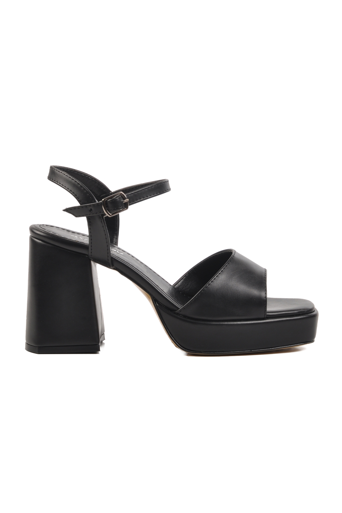 Aspor Siyah Platform Topuk Kadın Topuklu Sandalet - Görsel 2