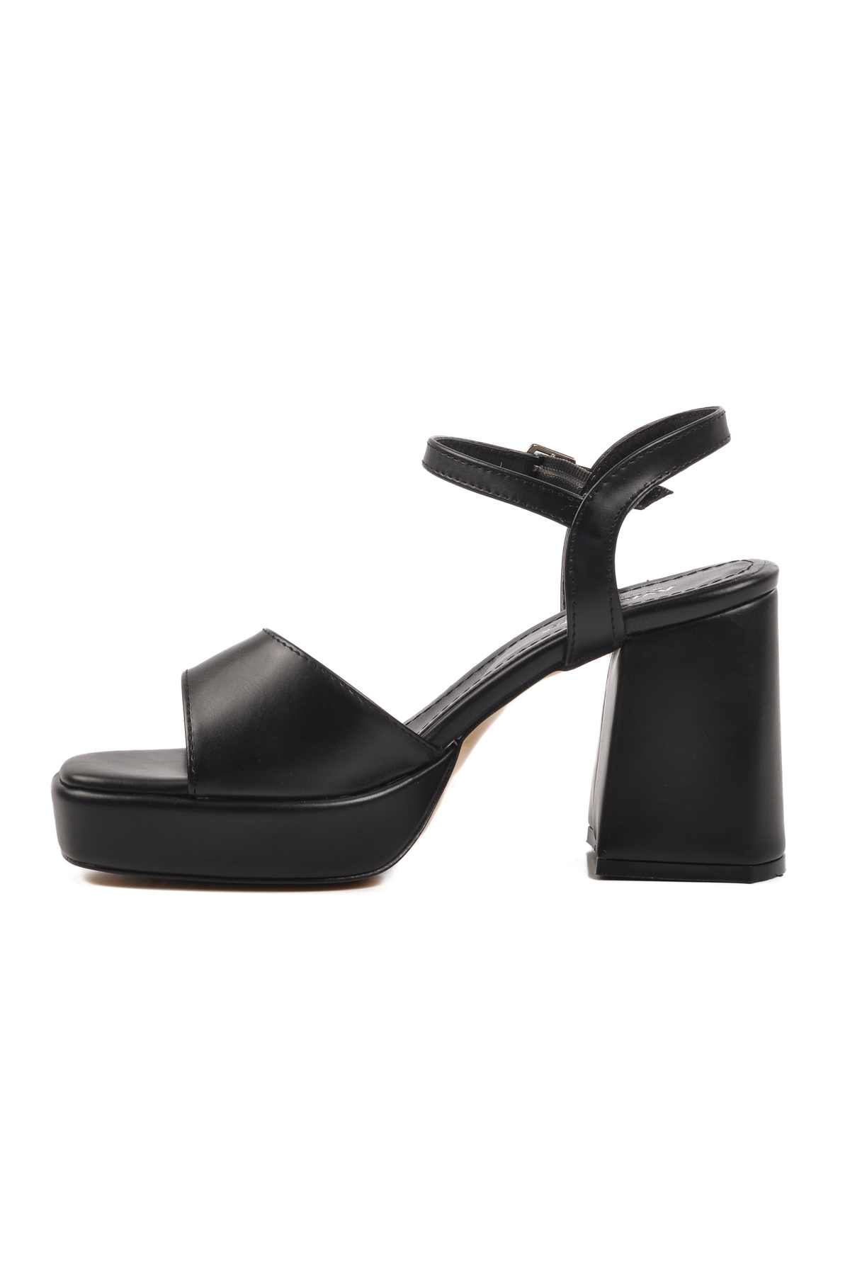 Aspor Siyah Platform Topuk Kadın Topuklu Sandalet - Görsel 3