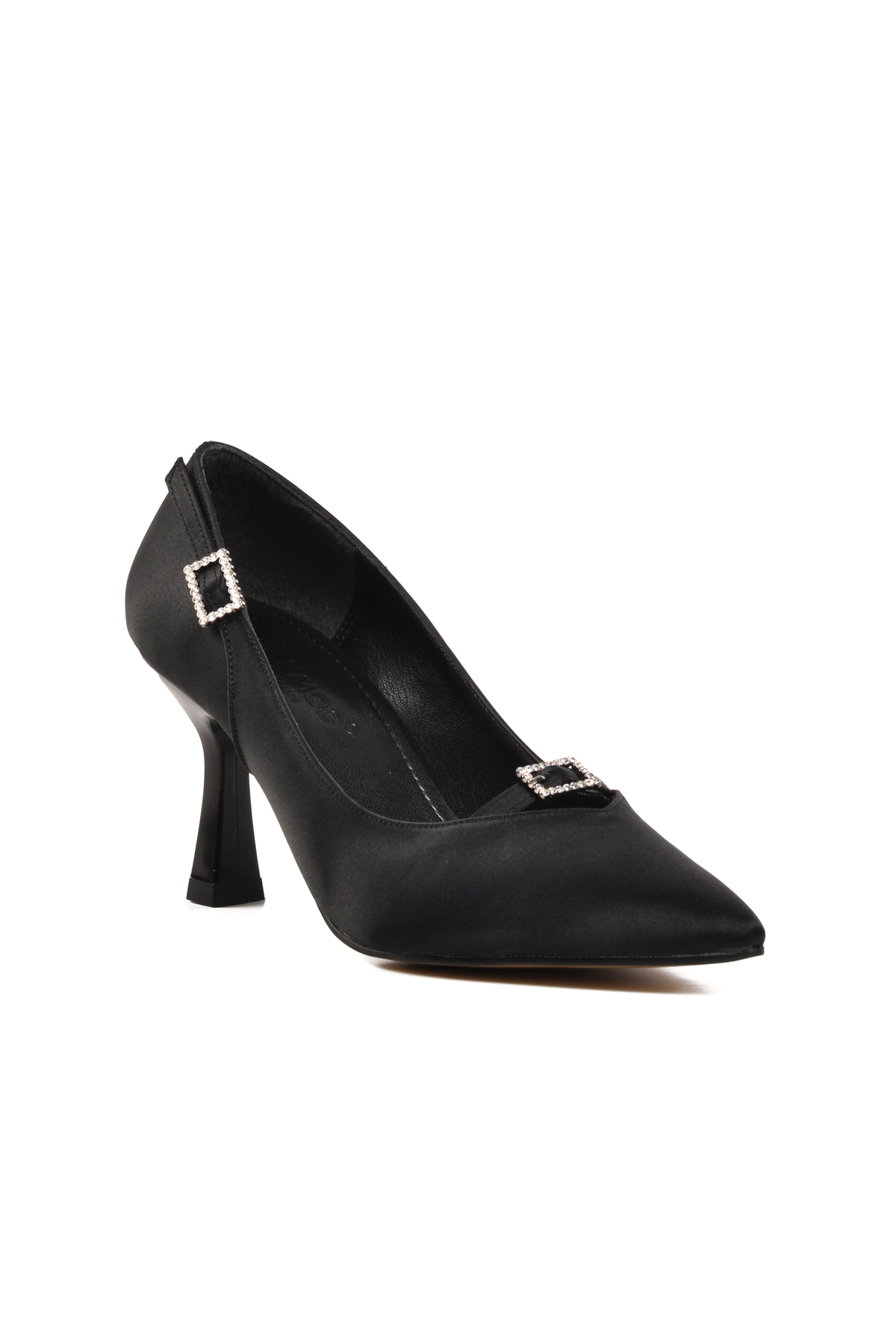Aspor Siyah Saten Kadın Topuklu Stiletto Ayakkabı - Görsel 4