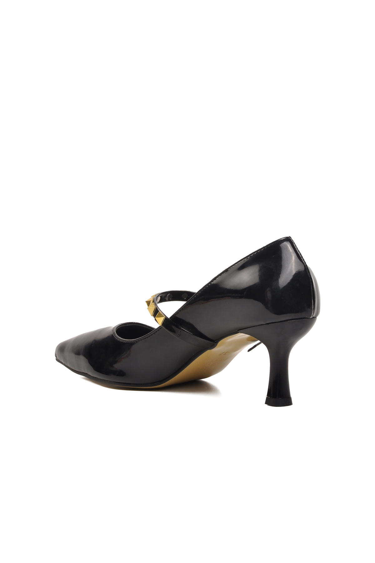 Aspor Siyah Rugan Kadın Topuklu Stiletto Ayakkabı - Görsel 5