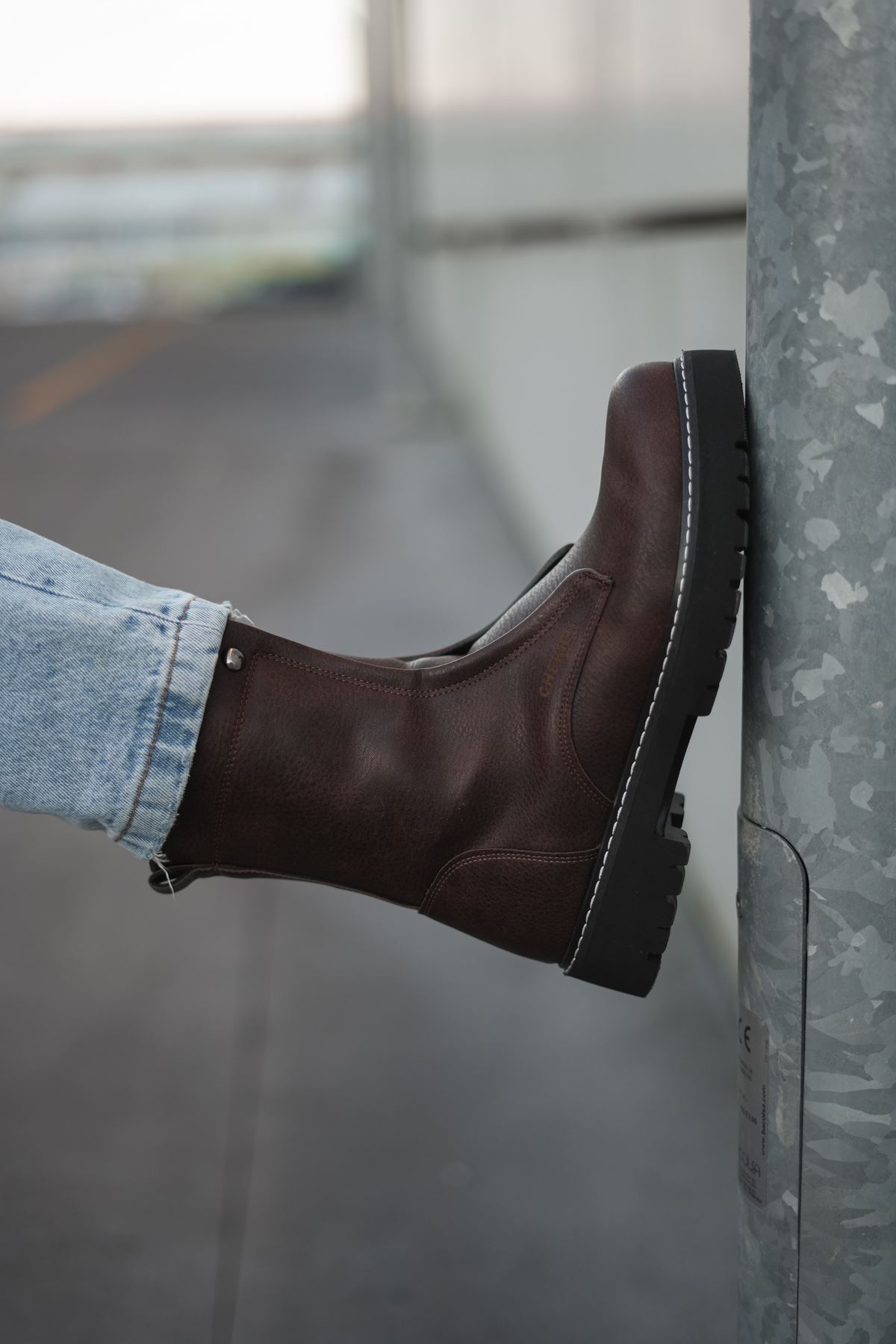 Fermuarlı Erkek Düz Bot Kahve - Görsel 5