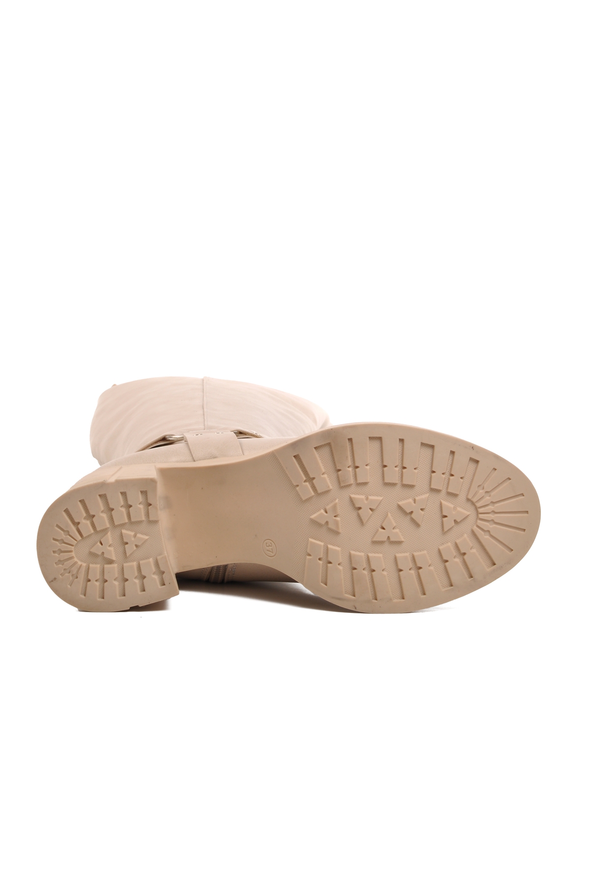 Krem Kadın Topuklu Çizme - Görsel 6